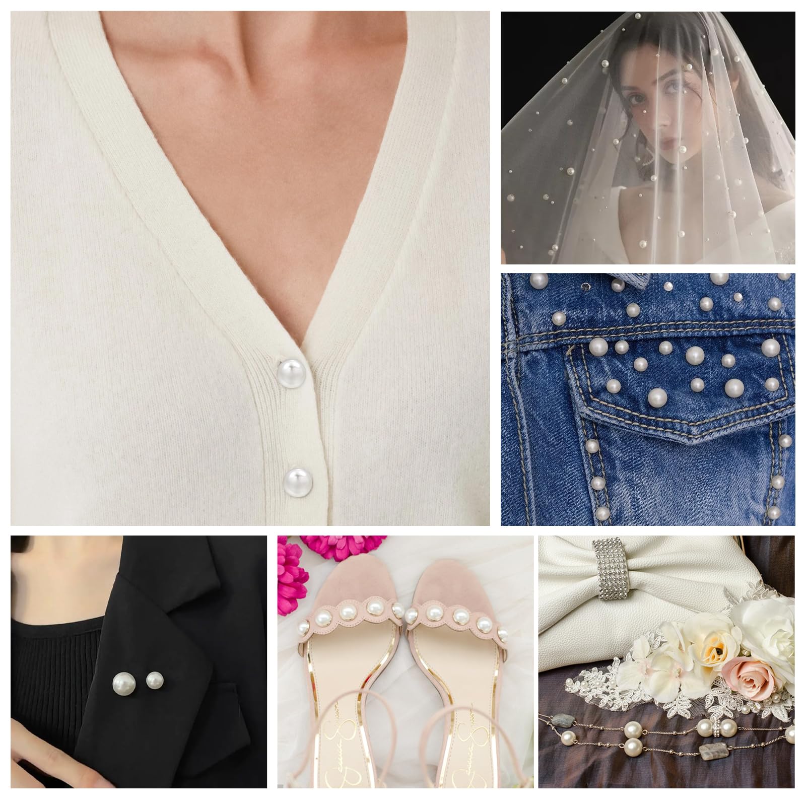 30 Stück Brosche Knöpfe - Perlenknöpfe Ohne Nähen 10mm