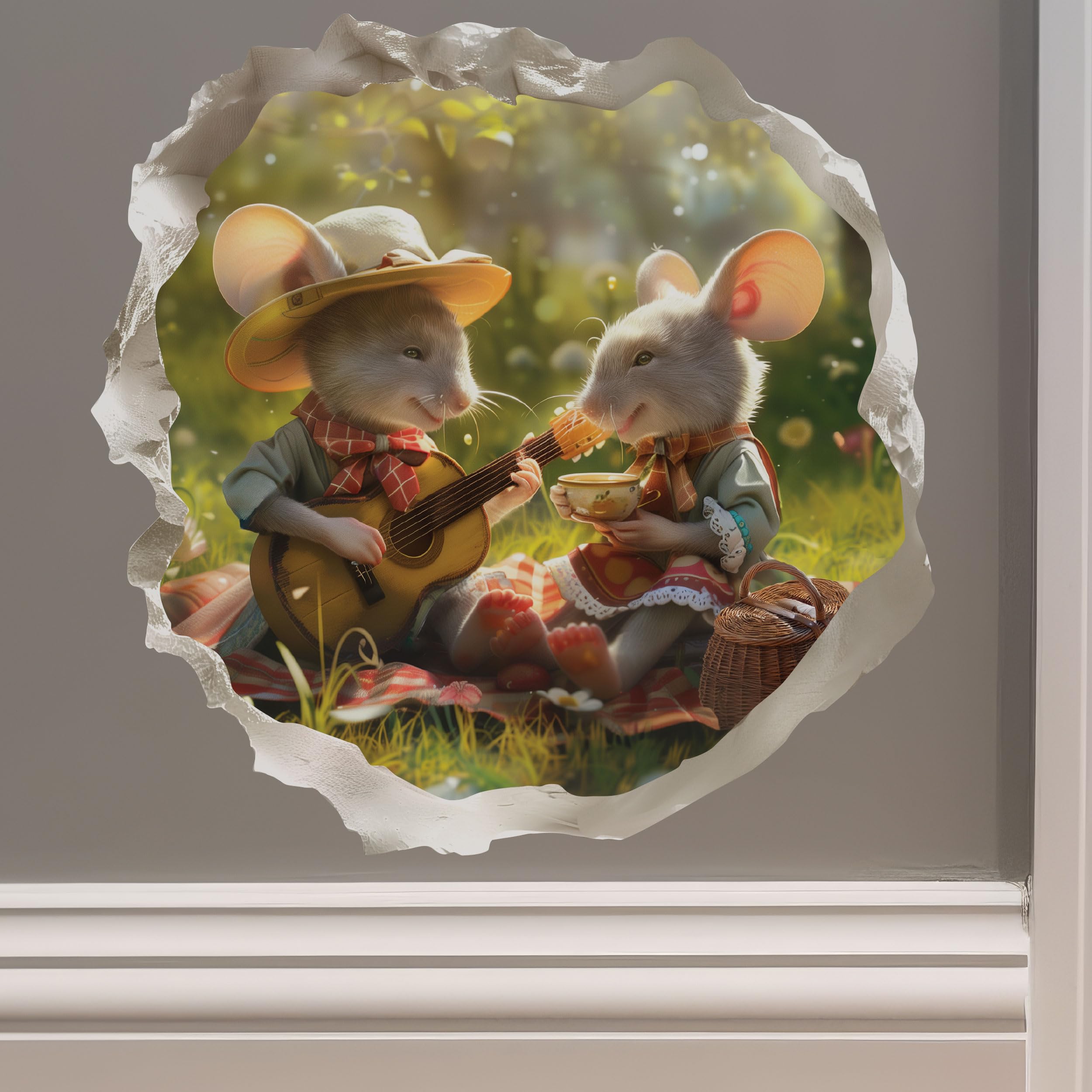 Picnic Mice - Mouse Hole Wall Sticker