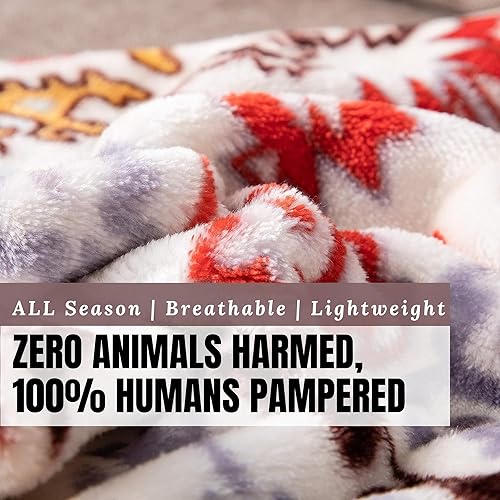 Miniatura 3 de DaDa Bedding - Manta de forro polar de visón bohemio del suroeste, ligera, acogedora, de granja, azteca, habana, geométrica, abstracta, suave,