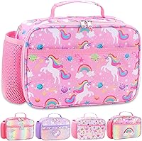 Vista 34 de RHCPFOVR Lonchera para niños – Lonchera aislada para niños y niñas, bolsa de almuerzo lavable y lonchera reutilizable para niños pequeños a prueba