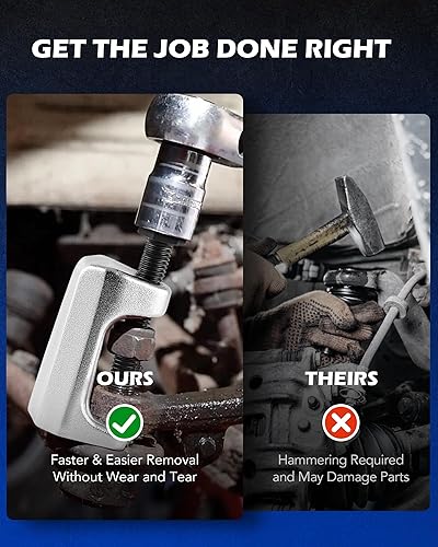 Vista 7 de Orion Motor Tech Separador de rótulas, extractor de brazo Pitman, juego de herramientas de extremo de barra de acoplamiento para servicio frontal