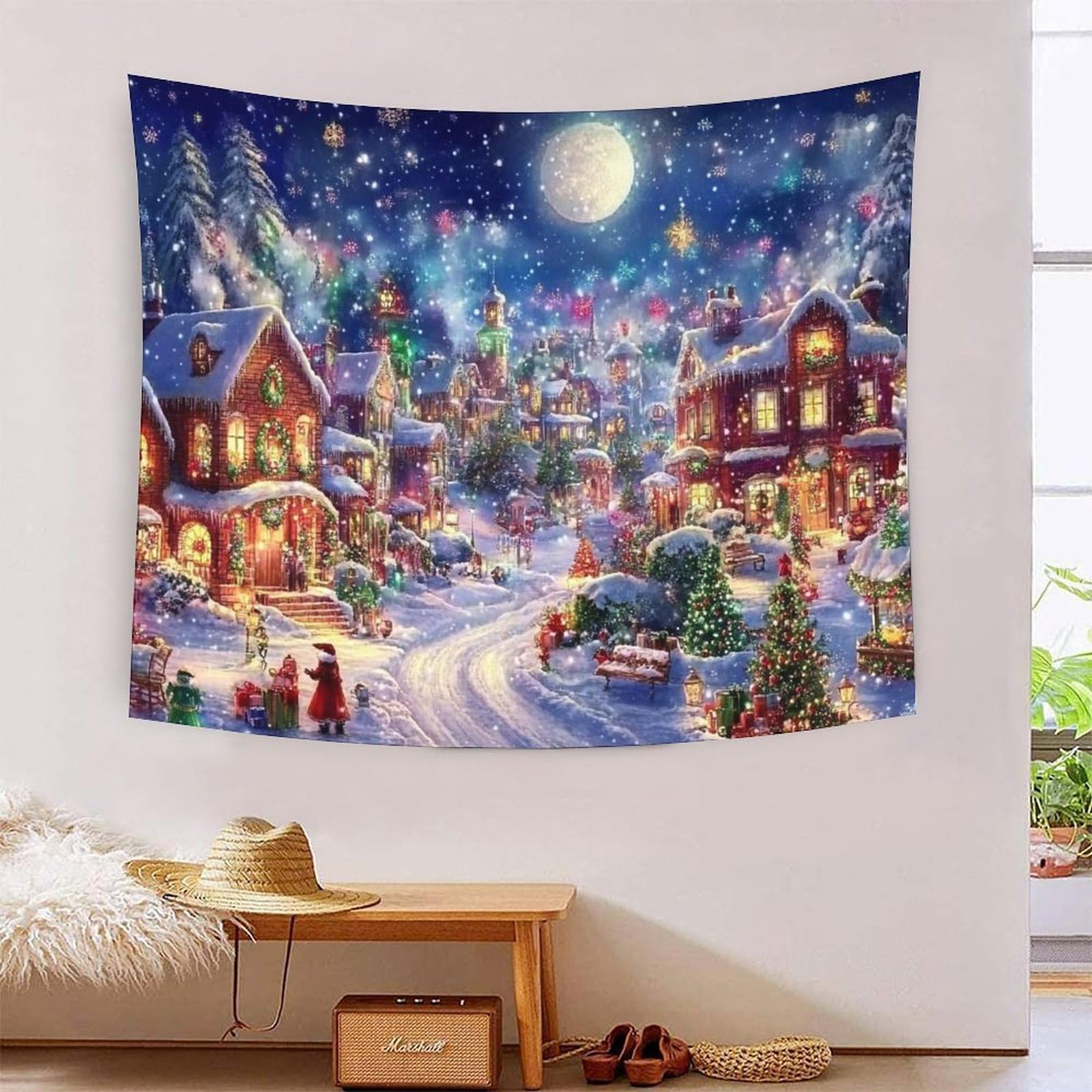 DCABEIOOE Christmas Tree 3D Printing Tapestry for Living Room Bedroom Decorations Wall Hanging Home Decor Meditation Blanket 150cmx200cm