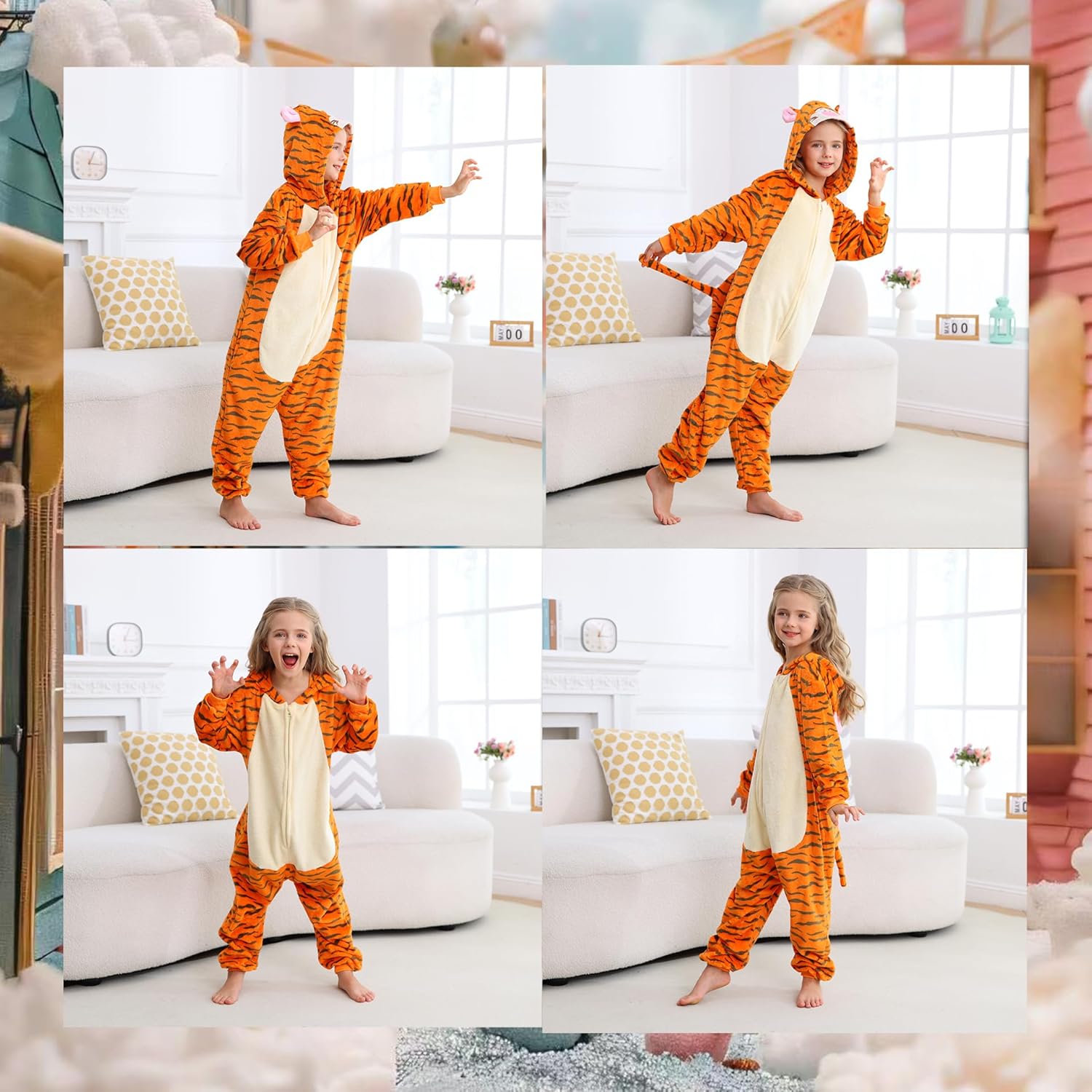 Unisex Children Animal Onesie Pajamas, Kids Flannel Halloween Costume Christmas Pajamas For Girls and Boys 4-13Y - Image 6