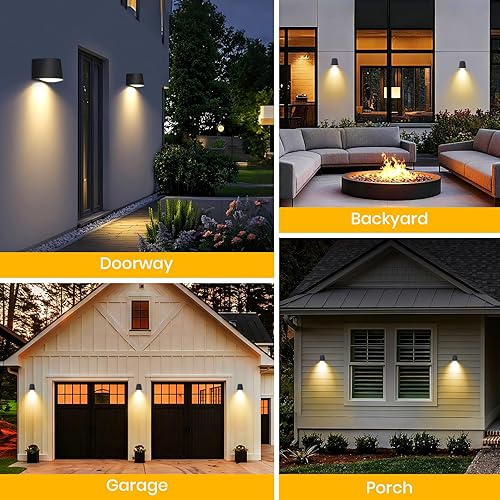 Miniatura 9 de Luz de porche para exteriores, carga híbrida (CAsolar), luces de aplique para exteriores, 3 CCT, sensor de movimiento PIR, 1000 lm regulable para