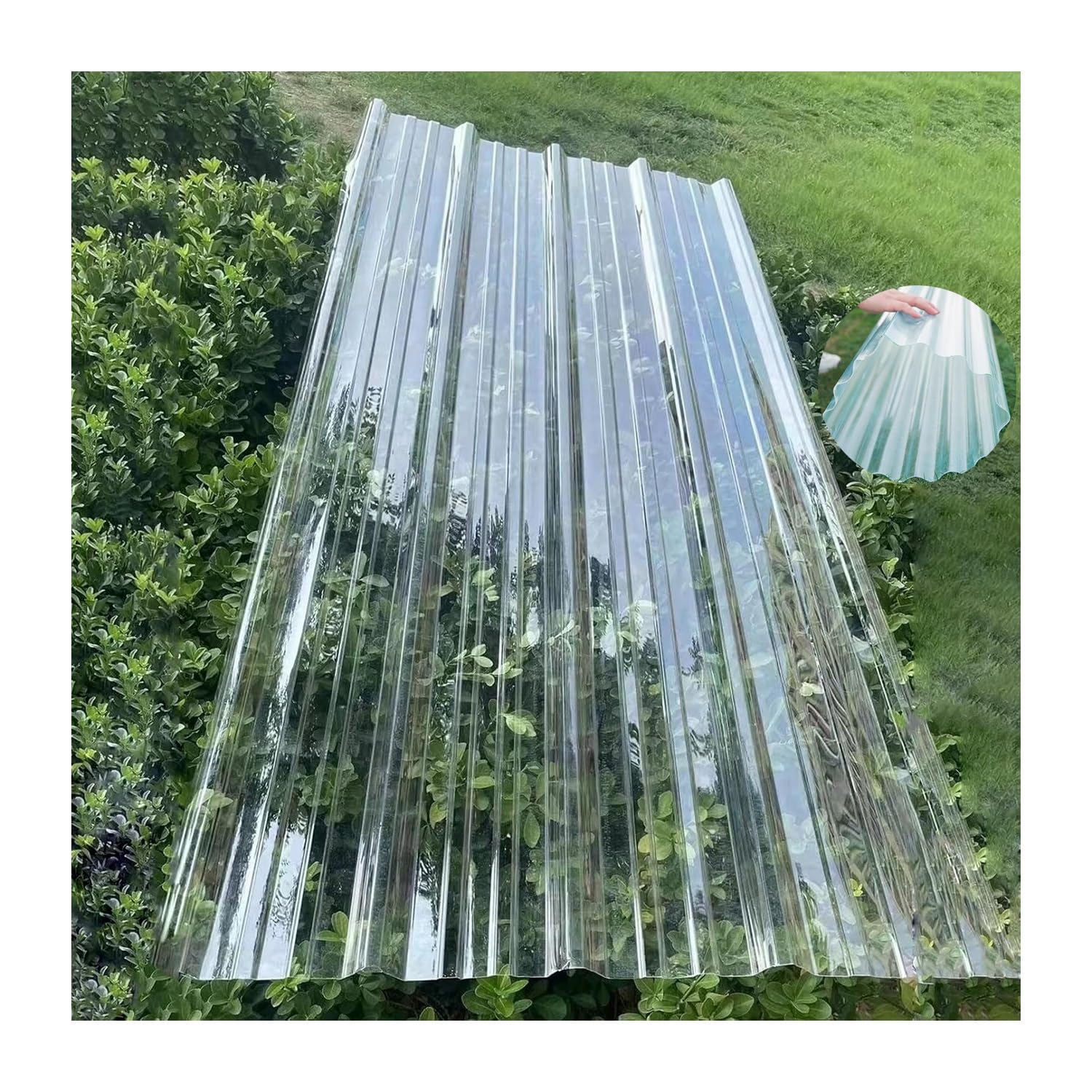 QWEASDF Placa Ondulada,Planchas Transparentes Tejados,Paneles for Tejado a Prueba de Lluvia,Chapa Tejado de Aislamiento,Lámina Techo,para Invernadero Cochera(5pcs,0.9 * 1.1m/35 * 43in)