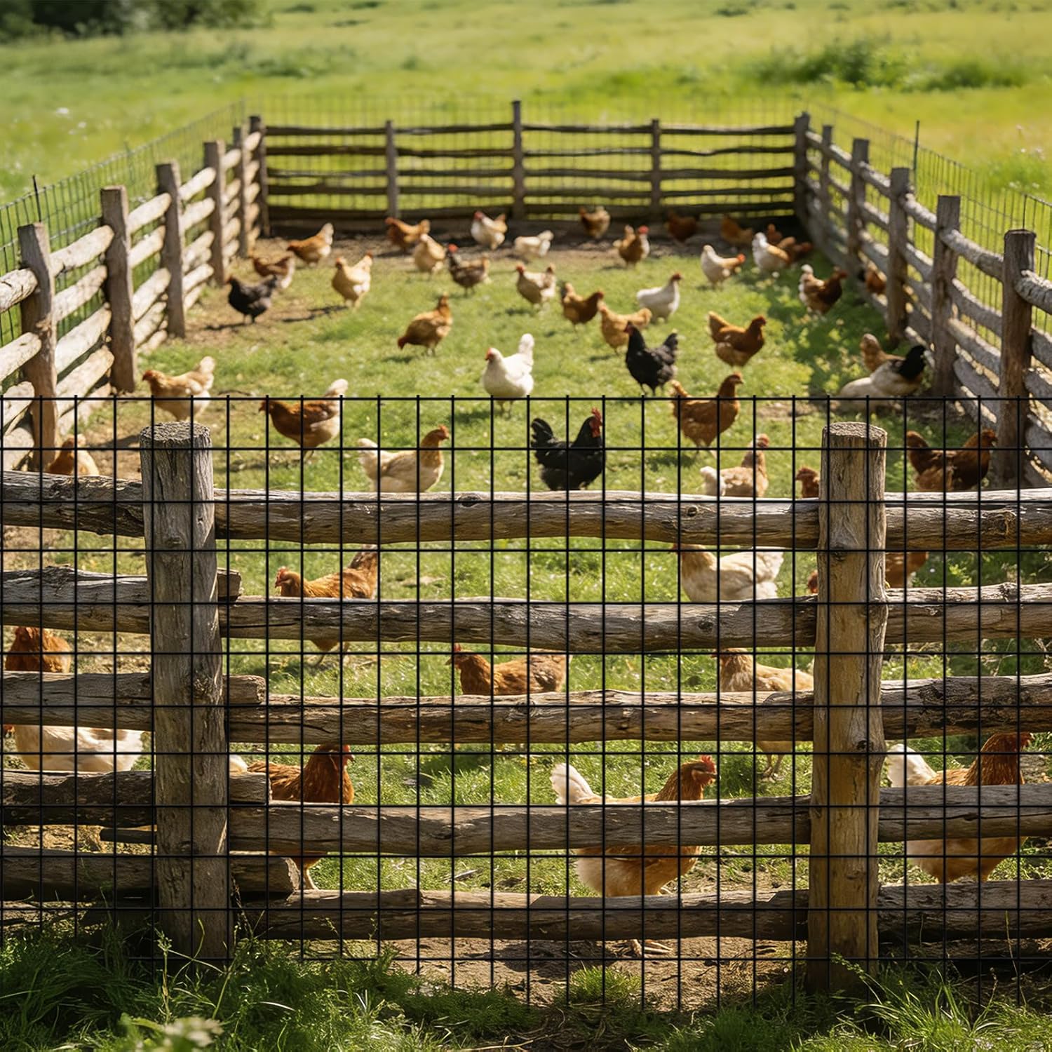 Black PVC Coated Welded Wire Fence Roll, 2"x3" Mesh 16 Gauge, 36inch x 50ft - Vegetable Garden Fence, Chicken Coop Pen, Yard Animal Barrier for Outdoor Agricultural(36''×50')