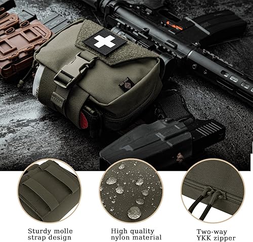 Miniatura 2 de PETAC GEAR Bolsa médica táctica Rip Away Bolsa de primeros auxilios IFAK Bolsa Molle y cinturón horizontal Bolsa de supervivencia de emergencia al