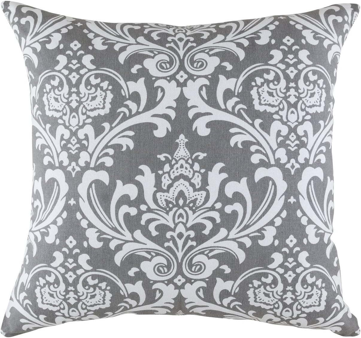 TreeWool Damask Accent Spring Summer 20x20 Set of 2 Decorative Throw Pillow Covers 100% Cotton Home Decor Pillowcases for Sofa Couch (Graphite Gray)