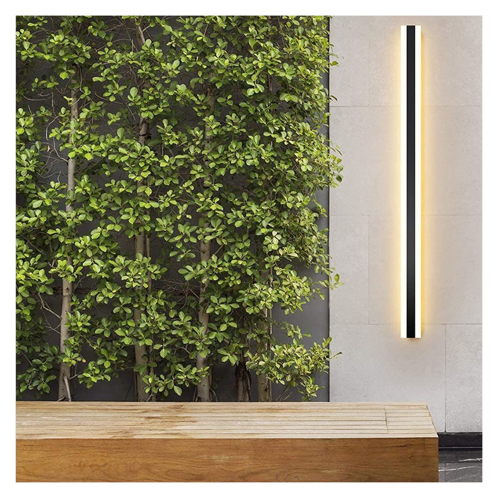 ZTCHSENZT Wall Lamp Waterproof IP44 Wall Light Outdoor Warm White 3000K Wall Sconces LED Outside Metal and Acrylic Yard Lights for Patio Courtyard Balcony Porch, Black,80cm