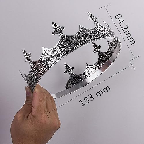Miniatura 3 de CROWN GUIDE Corona de rey para hombres, boda medieval, accesorios de corona real para niño