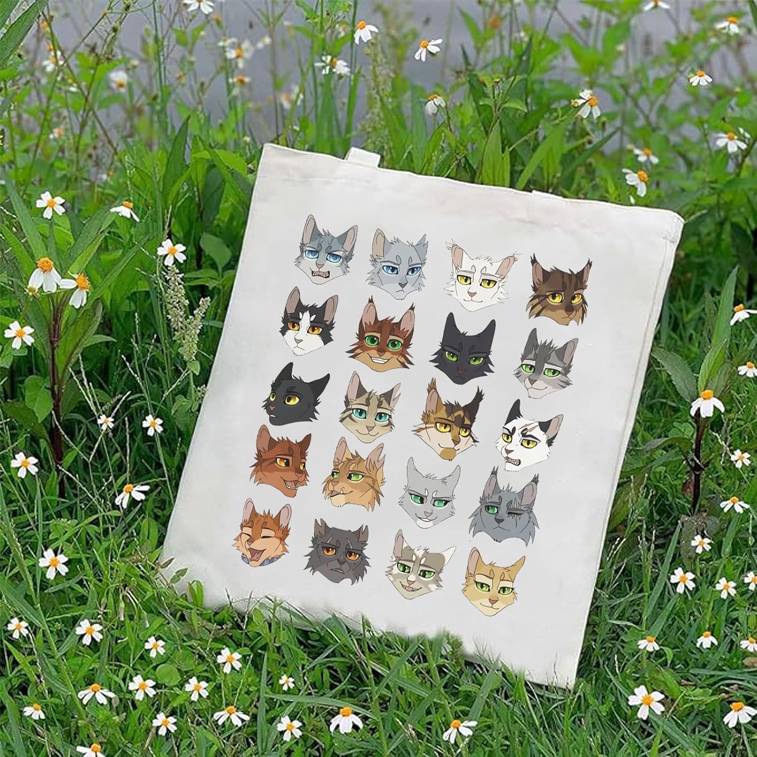 G2TUP Cats Novels Canvas Tote Bag Erin Fans Gift Cat Novels Shoulder Bag Animals Merch image 3