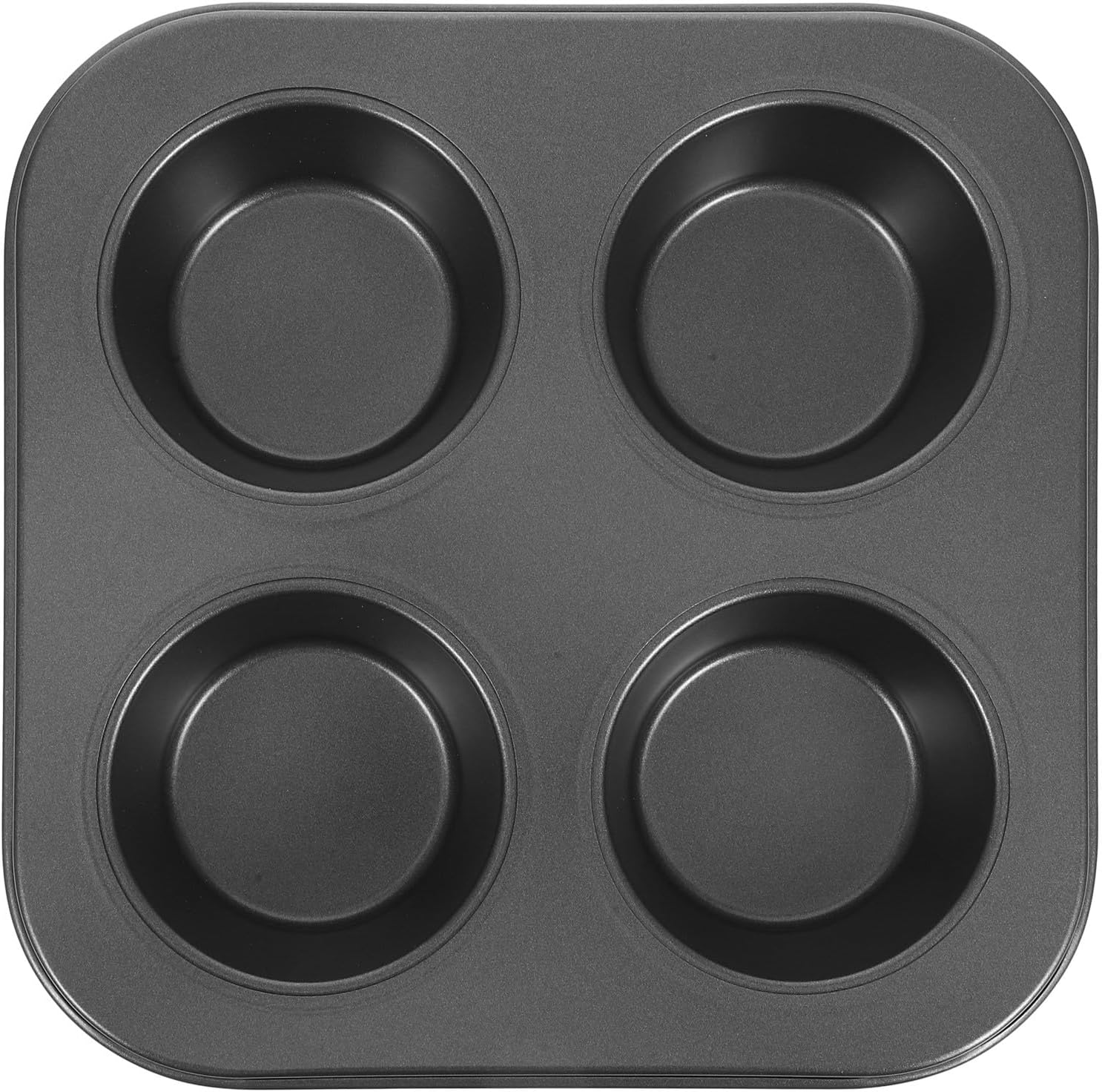 Alipis Muffin Baking Tray 4-Cup Non-Stick Cupcake Mold Oven Safe 4.72 Inch Deep Bakeware for Home and Professional Use Easy Clean Black