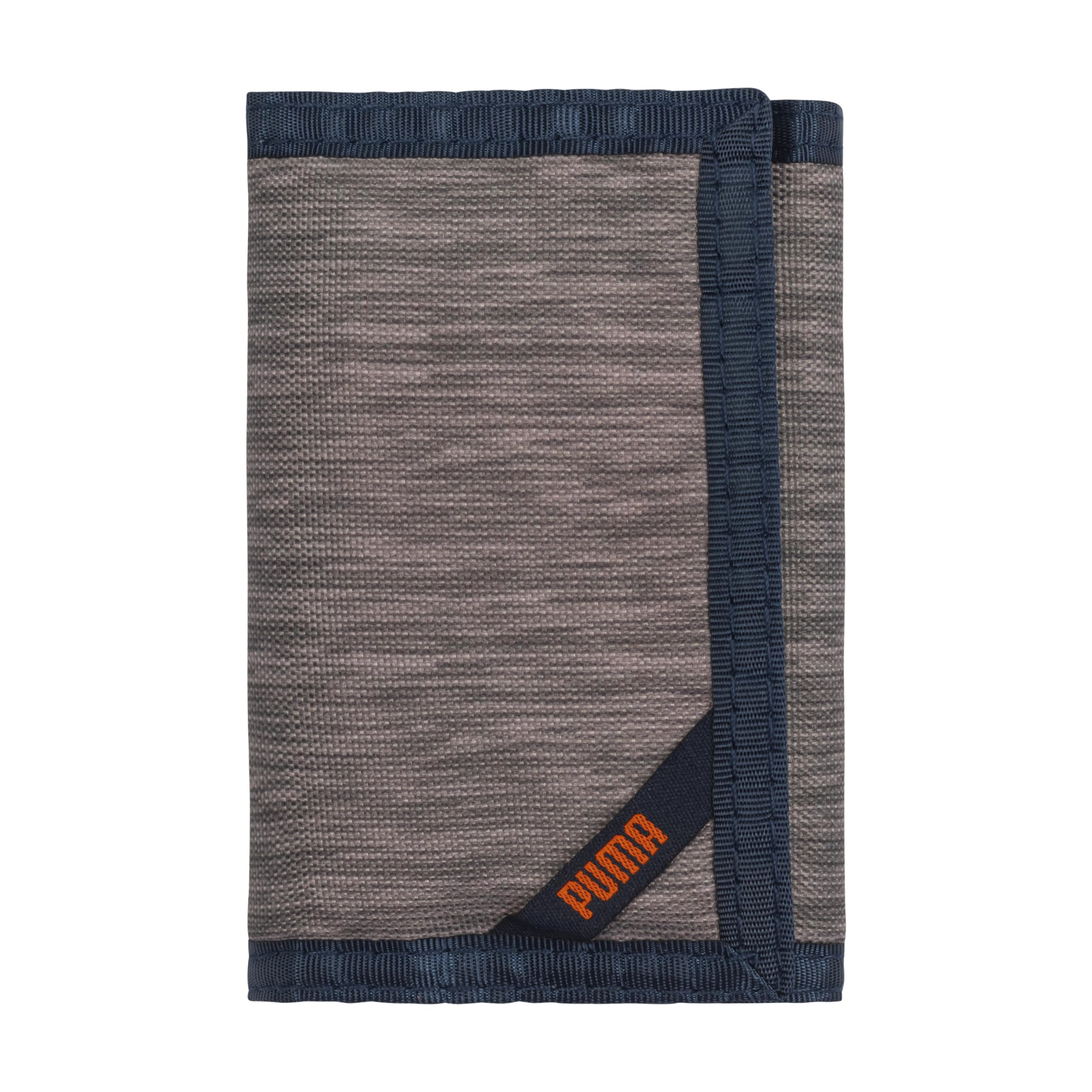 PUMA Kids Little Rise Trifold Wallet, Grey/Orange, One Size