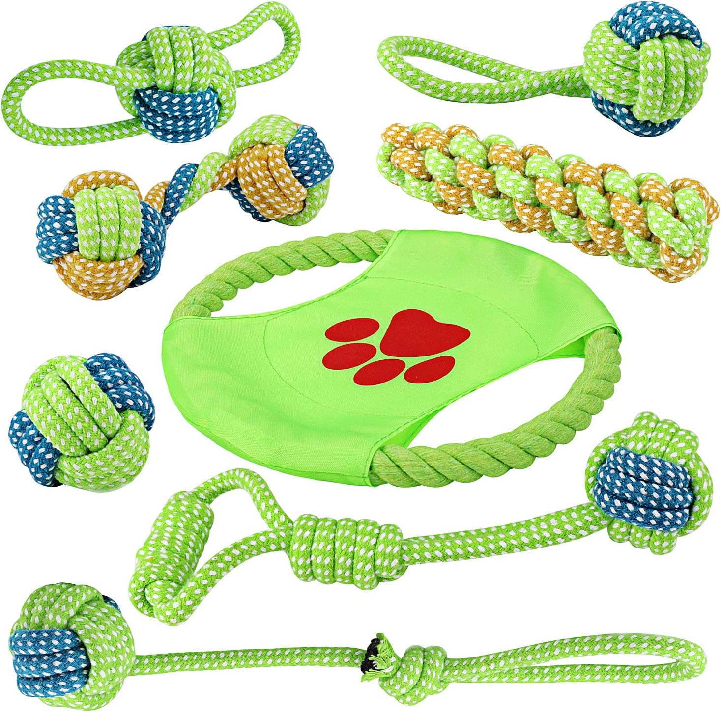 Pet Supplies EAUPET Dog Rope Toys, 8 Pack Puppy Chew Toys, Dog Cotton