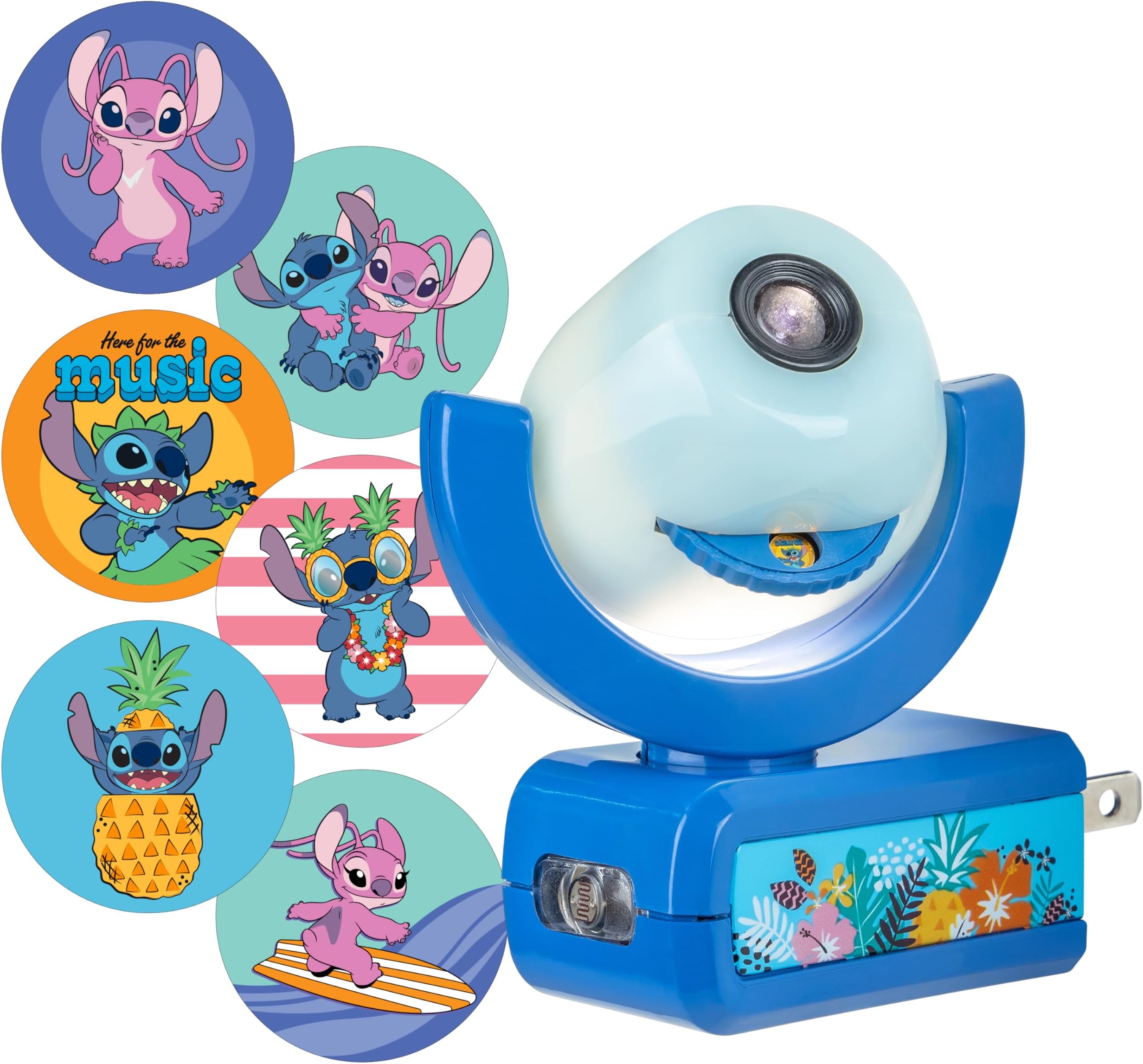 Projectables Disney Lilo and Stitch LED Kids Night Light, Projector, Plug-in, Dusk-to-Dawn, UL-Listed, Ideal for Hallway, Bedroom, Nursery, Playroom, Gaming Room, 84867