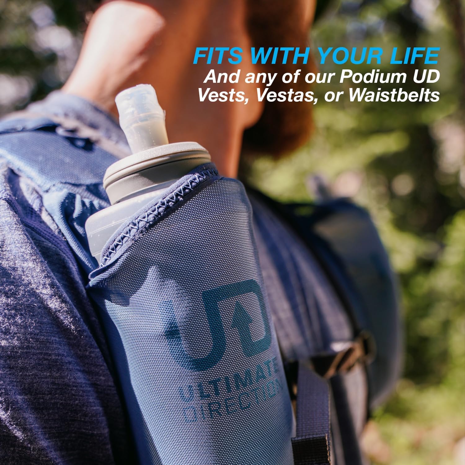 Ultimate Direction 2023 Body Bottle Collapsible Soft Side Water Bottle with High Flow Valve, Insulated or Non-Insulated, Made by Hydrapak, 450mL – 500mL