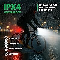 Vista 9 de Bike Lights Set, LED Super Bright USB-C Rechargeable Headlight & Taillight, Waterproof Front & Rear Back Bicycle Light for Night Riding, Road &