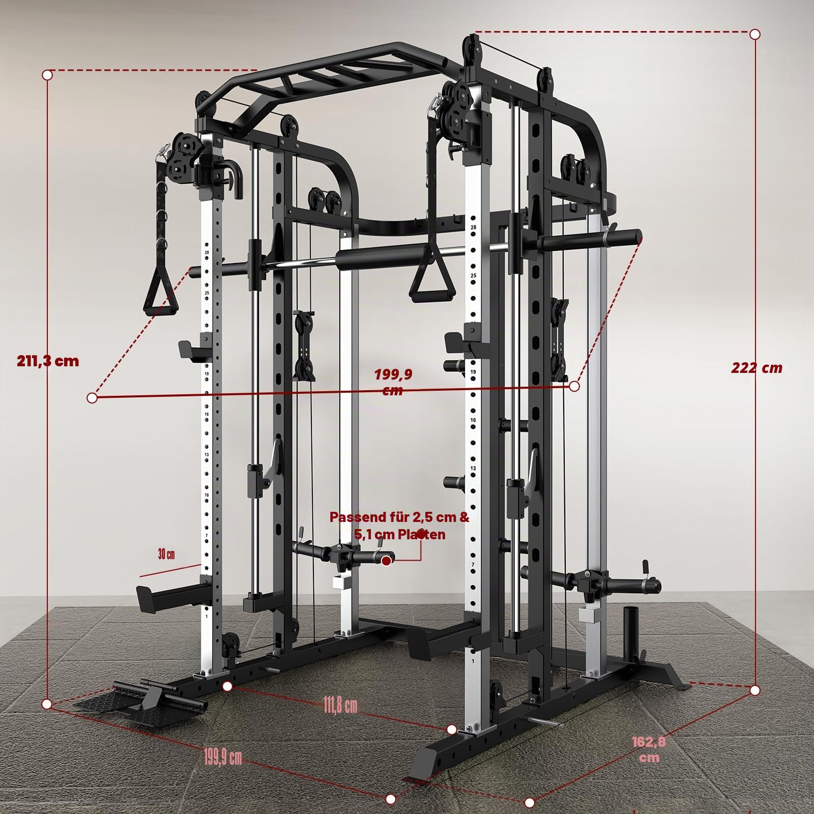 JX Fitness Smith Machine Heim Gym Power Cage Rack Mit Flaschenzugsystem