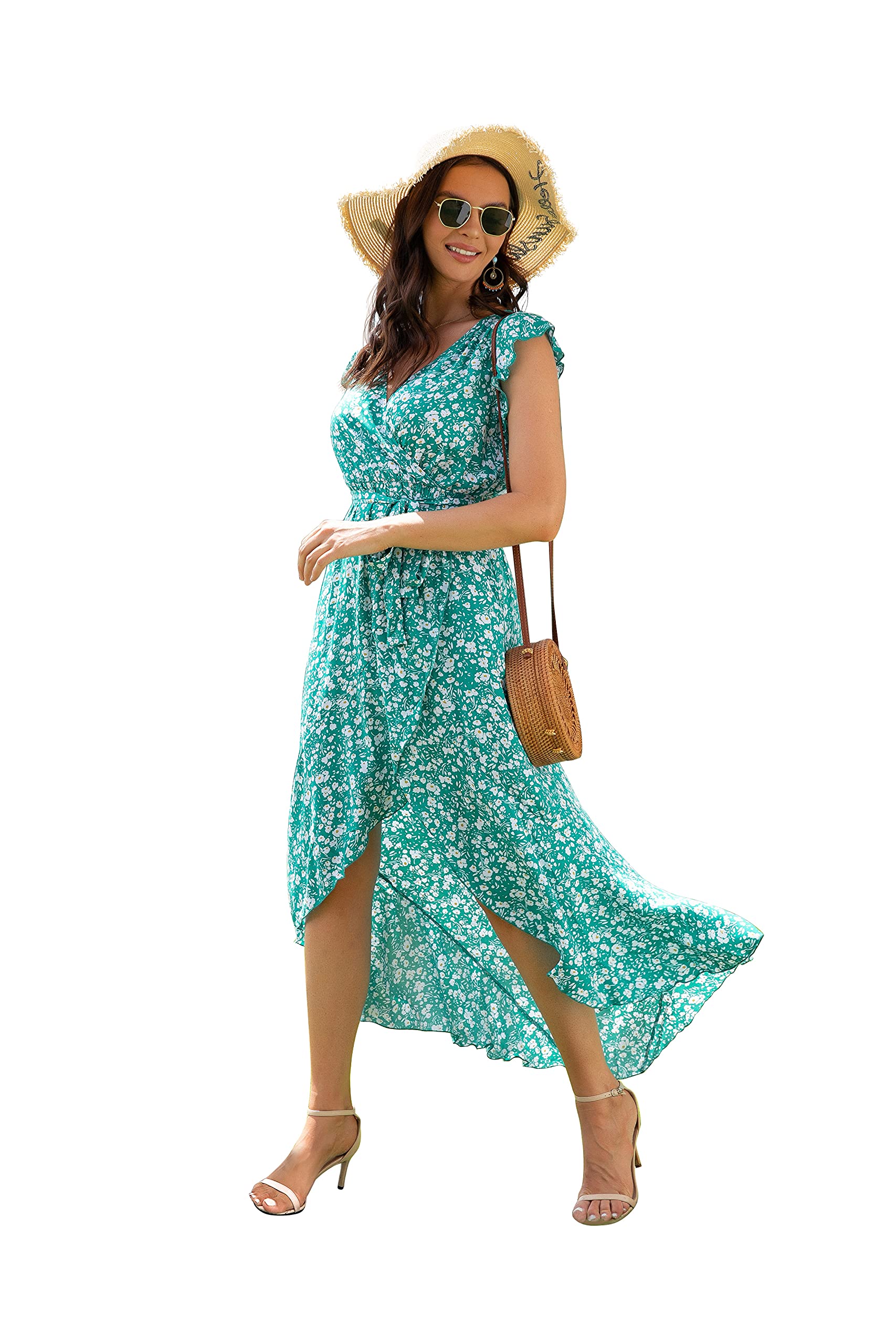 GRECERELLE Abito Lungo Flowy Morbido Donna