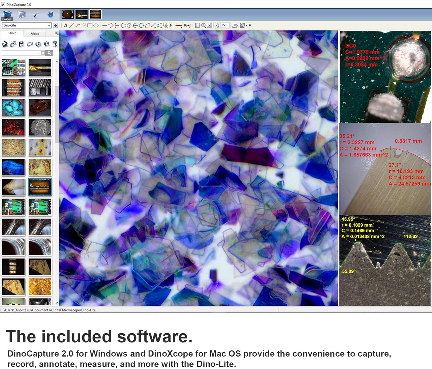 DinoCapture 2.0 software interface