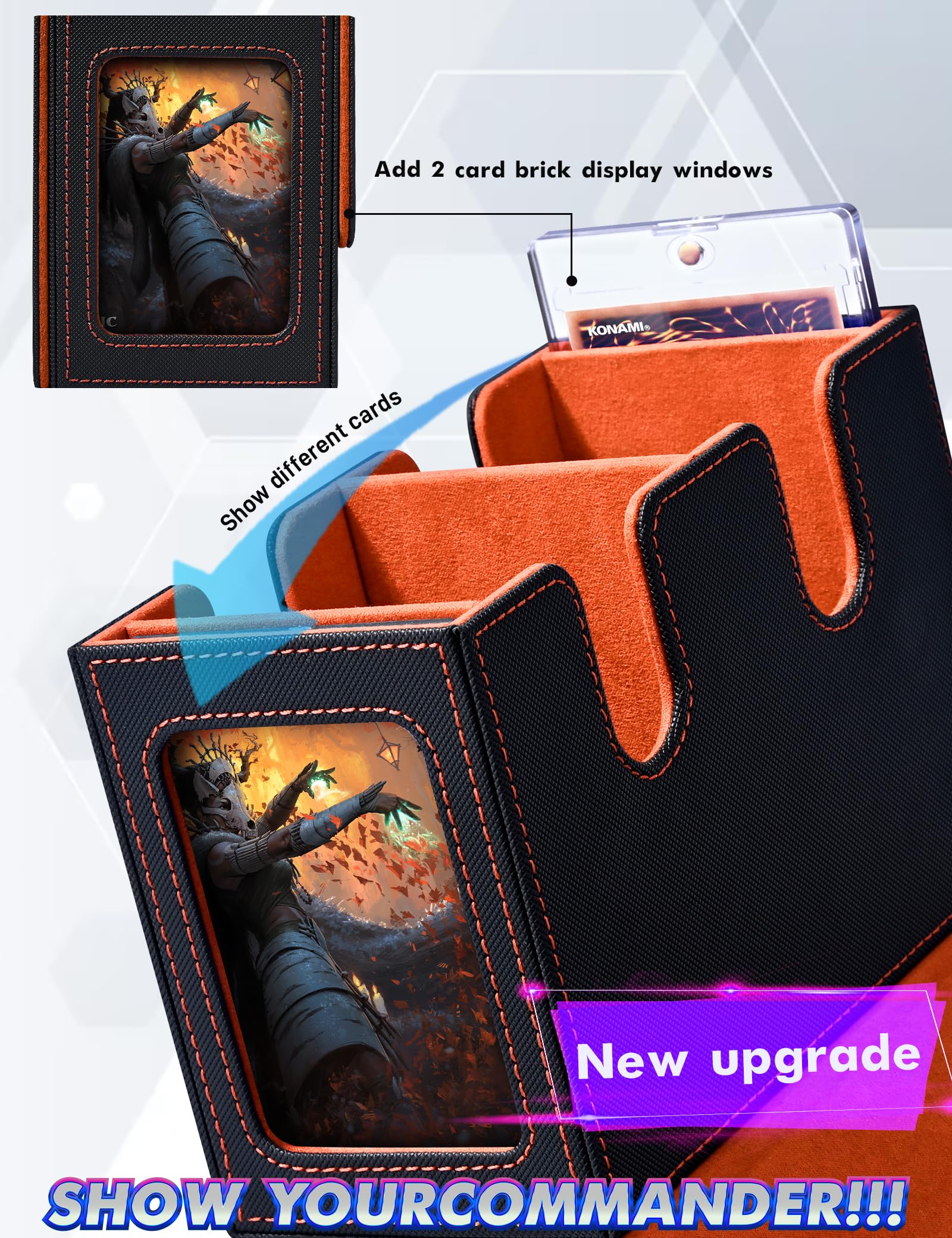 HSMH MTG デッキボックス コマンダーディスプレイ2枚付き310枚以上対応 Amazon.co.jp: MTGコマンダーカードディスプレイ付きカード