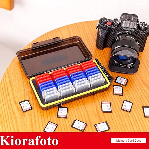 Miniatura 9 de Kiorafoto Funda para tarjetas SD con 36 soportes individuales de plástico transparente para 36 tarjetas SD SDXC SDHC, resistente al agua,
