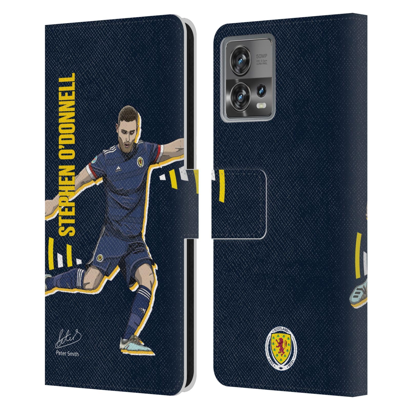 Head Case Designs Officially Licensed Scotland National Football Team Stephen O'Donnell Players Leather Book Wallet Case Cover Compatible with Motorola Moto Edge 30 Fusion