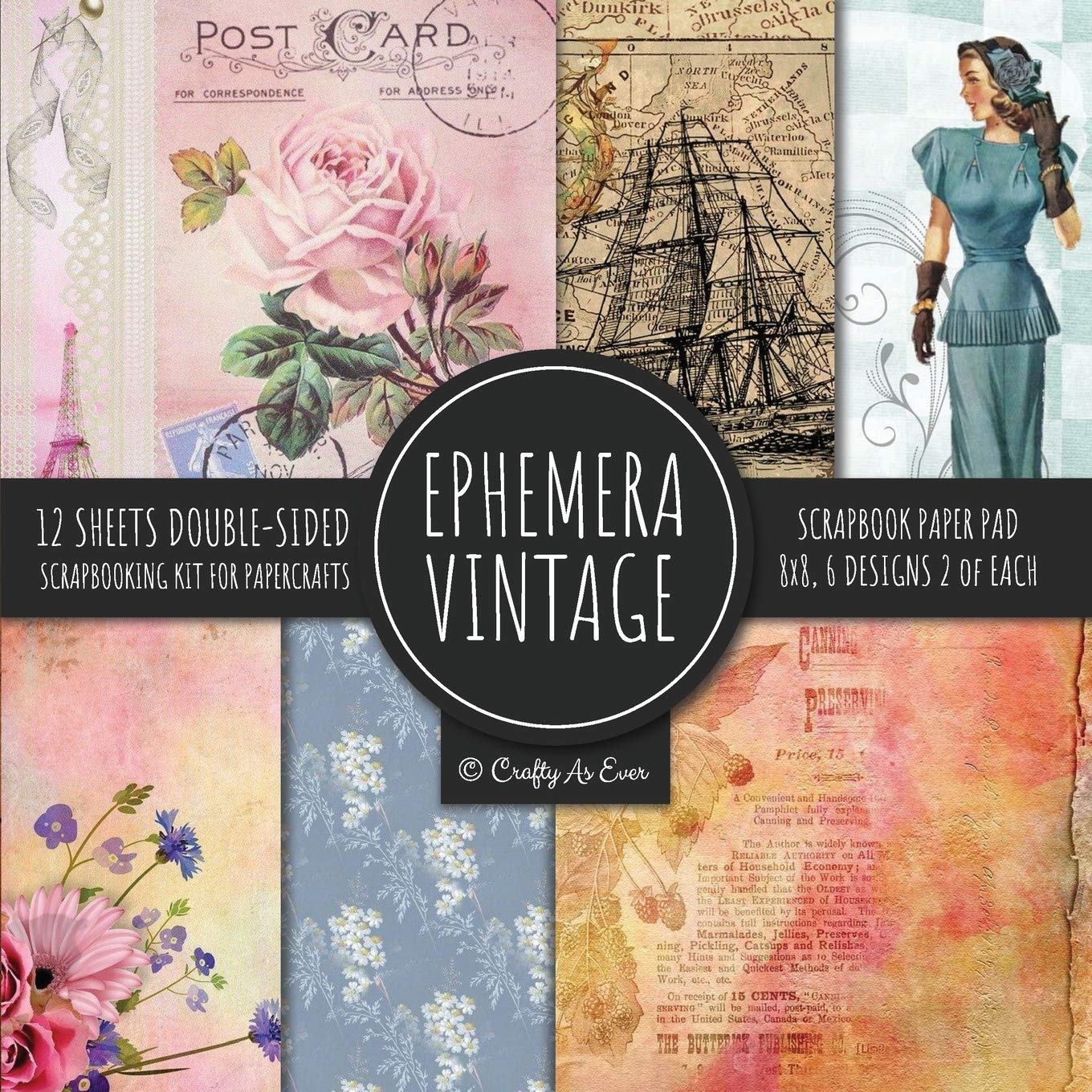 Ephemera Vintage Scrapbook Paper Pad 8x8 Scrapbook Desertcart