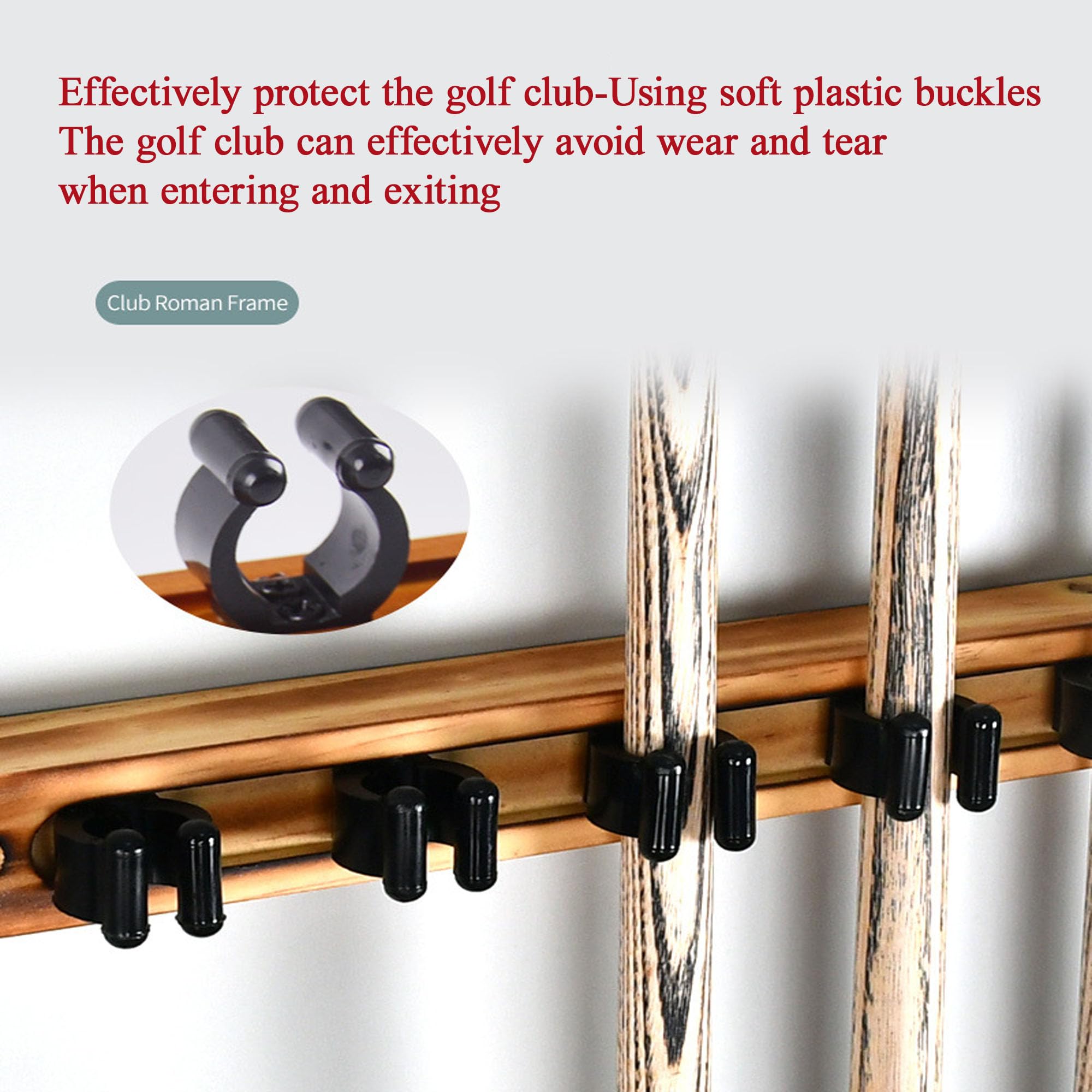 6 Pool Queue Halter Wand montiert Pool Queue Rack Holz Farbe Pool Queue Stand, Wand montiert Billard Stick Halter, Clip Zubehör für Snooker Spiele Billard Clubs Bars Billard Spieler