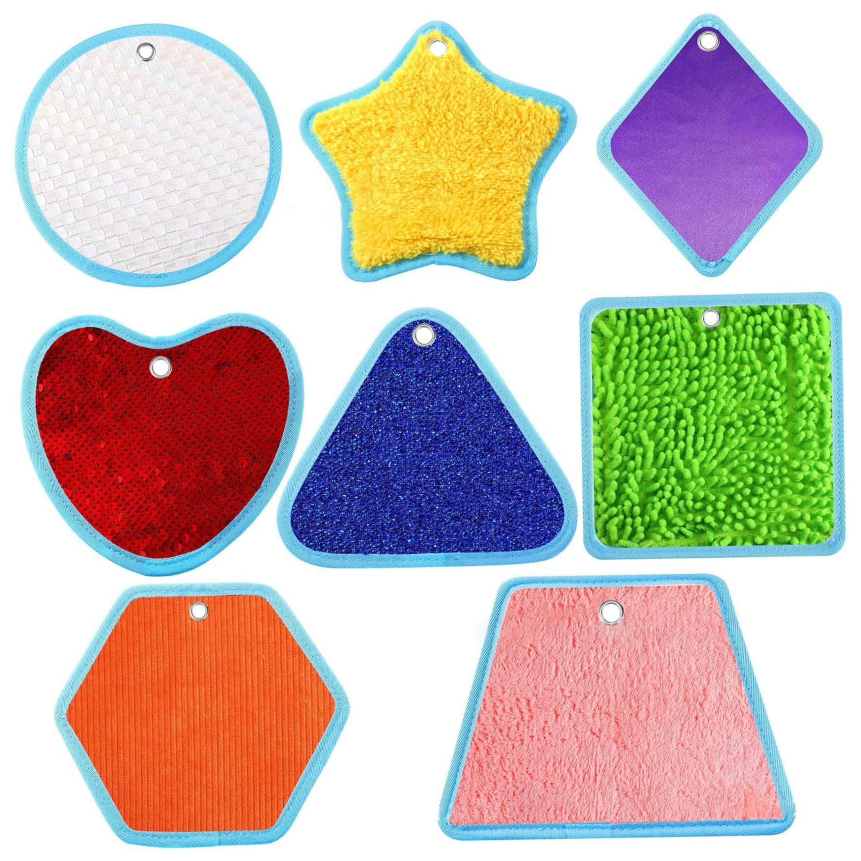 Sensory Mats for Babies, 8-Pack Textured Sensory Tiles with Various Shapes, Tactile Play Mats for Kids' Exploration and Learning, for Kids