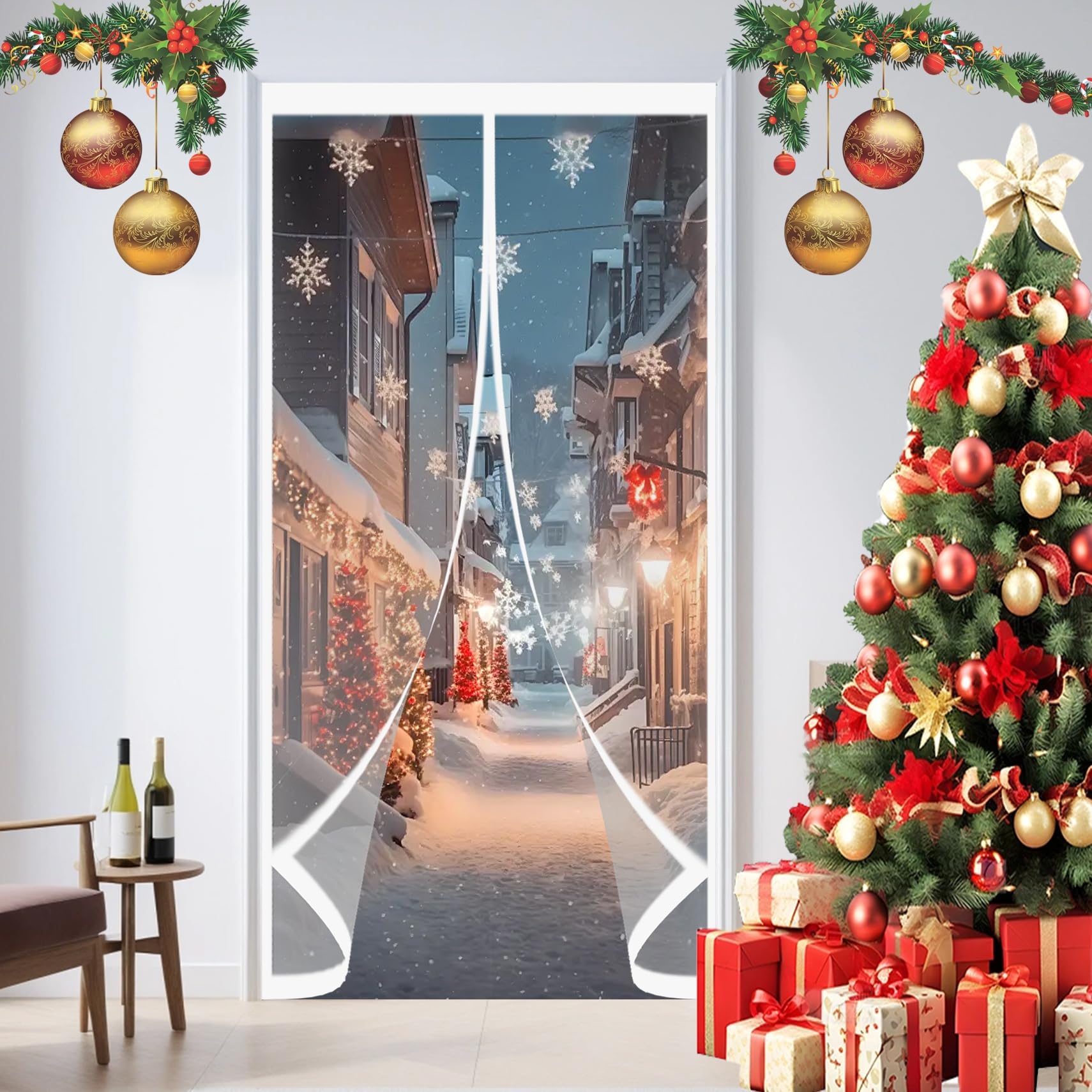 Tenda per Porta Isolamento Termico Magnetico 150 x 270 cm Chiusura Automatica, Impermeabile Contro Freddo Antipolvere Porta Magnetica Tende per Soggiorno, Balcone, A