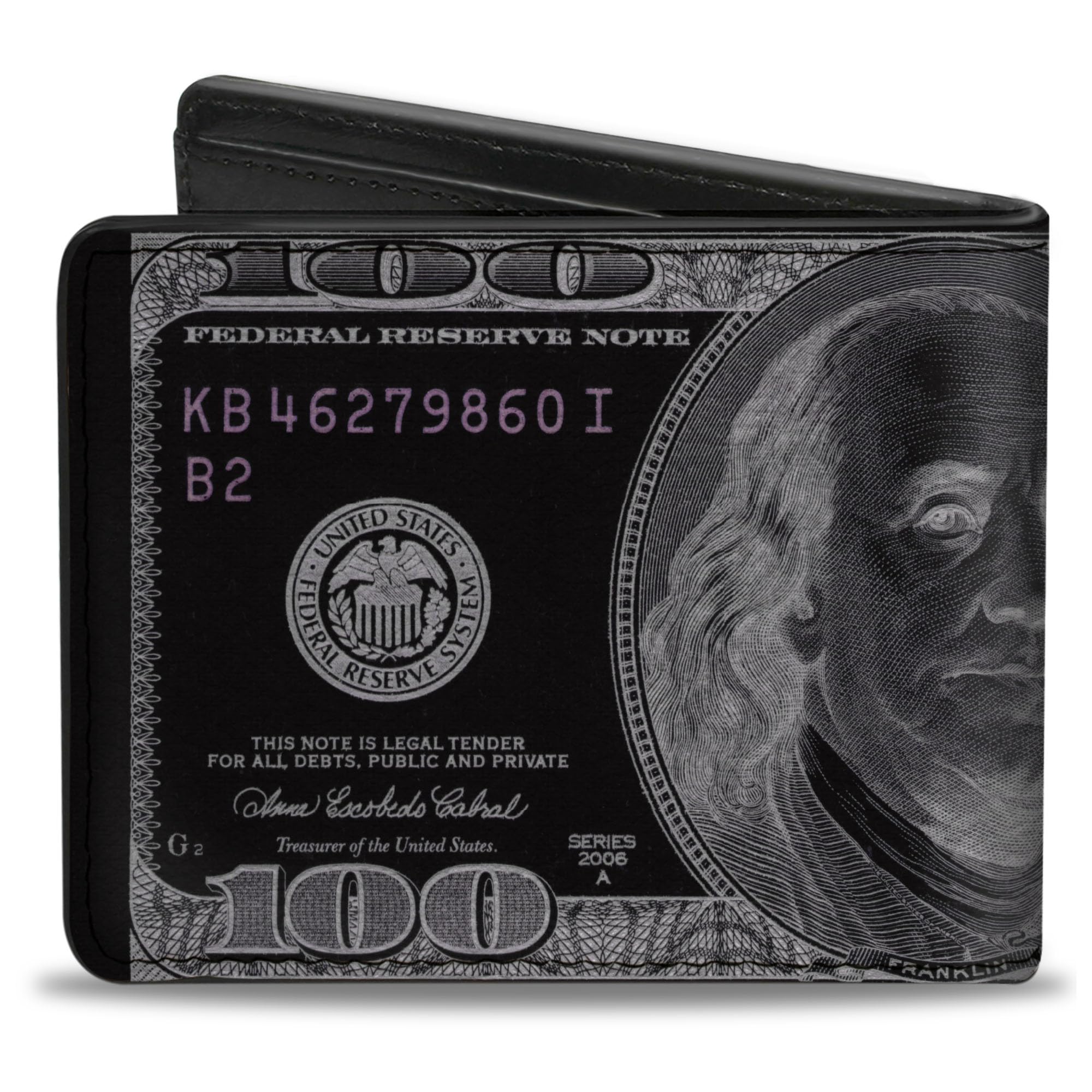 Buckle-Down Men's Bifold Wallet Money, 4.0
