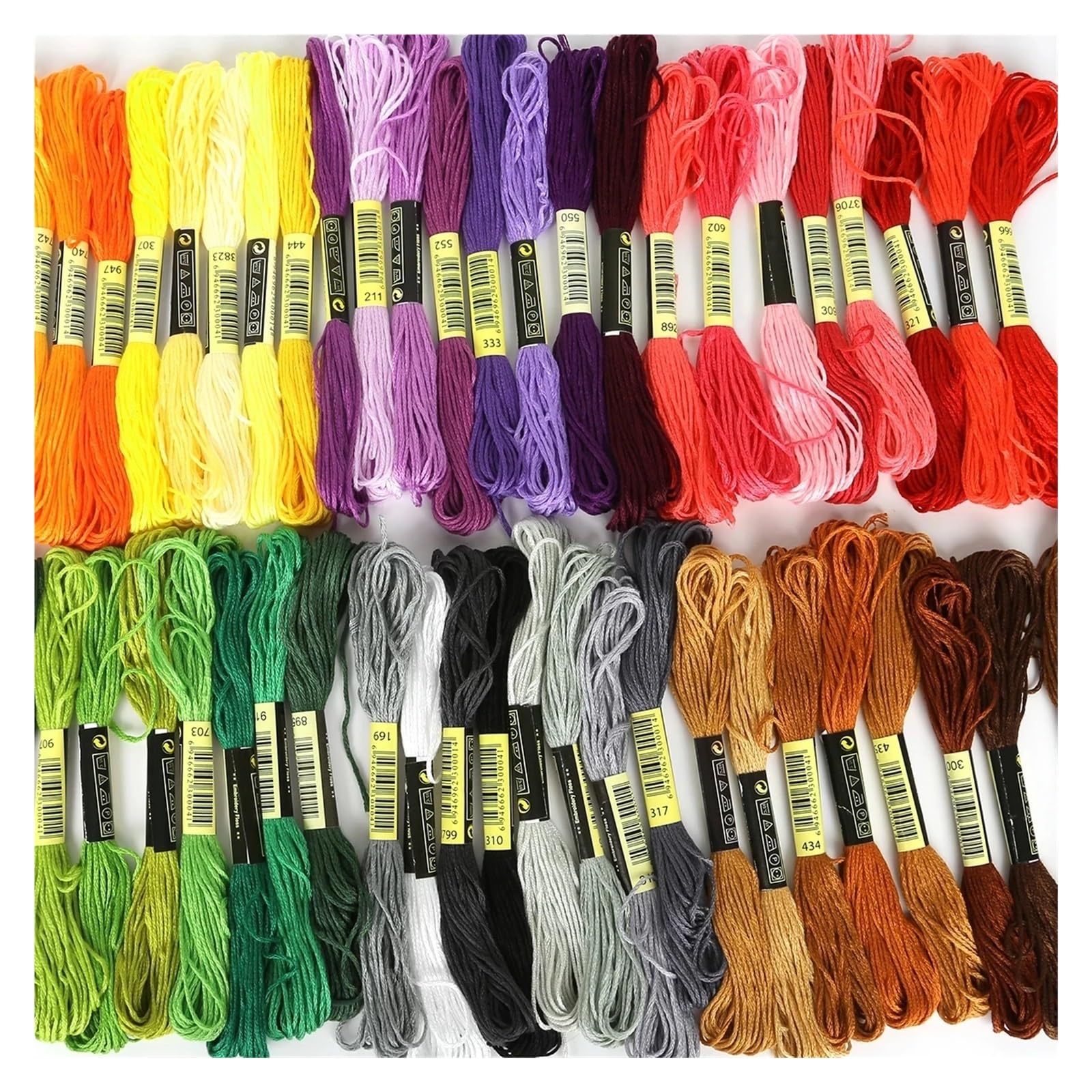 Stickgarn 8/12/24/36Pcs Mehrfarbige Ähnliche Gewinde Kreuz Stich Baumwolle Nähen Stränge Stickerei Floss Kit DIY Werkzeuge(48pcs)