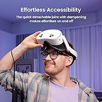 Vista 3 de KIWI design K4 Head Strap, VR Headset Accessories for Meta Oculus Quest 3/3S, Non-Battery & Enhanced Support & Adjustable & Comfort Strap Gift for