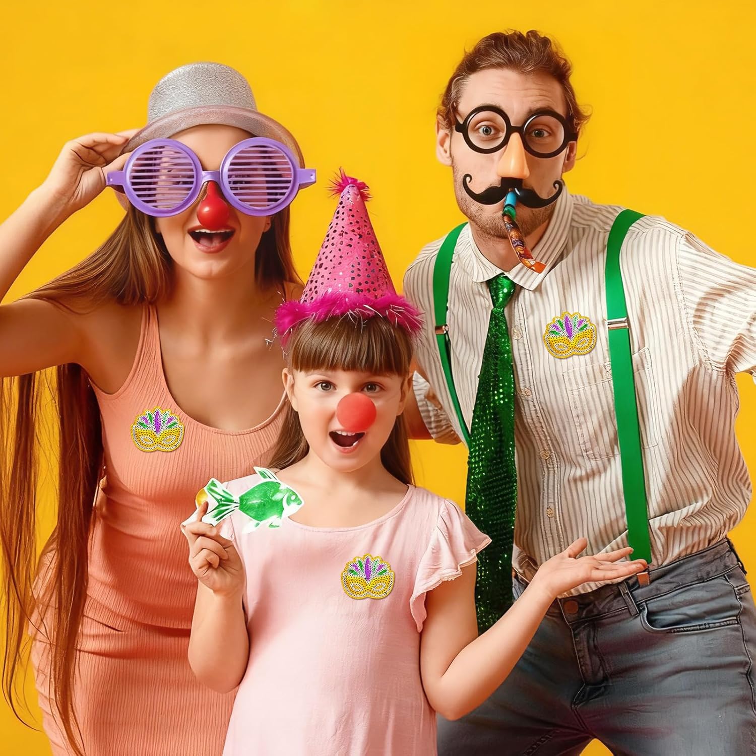 12 Pcs Mardi Gras Sequins Iron on Patches Mardi Gras Mask Patch Purple Gold Green Masquerade Mask Glitter Appliques Iron on Transfers for Carnival DIY Craft Clothing Dress Hats Backpack Decor - Image 6