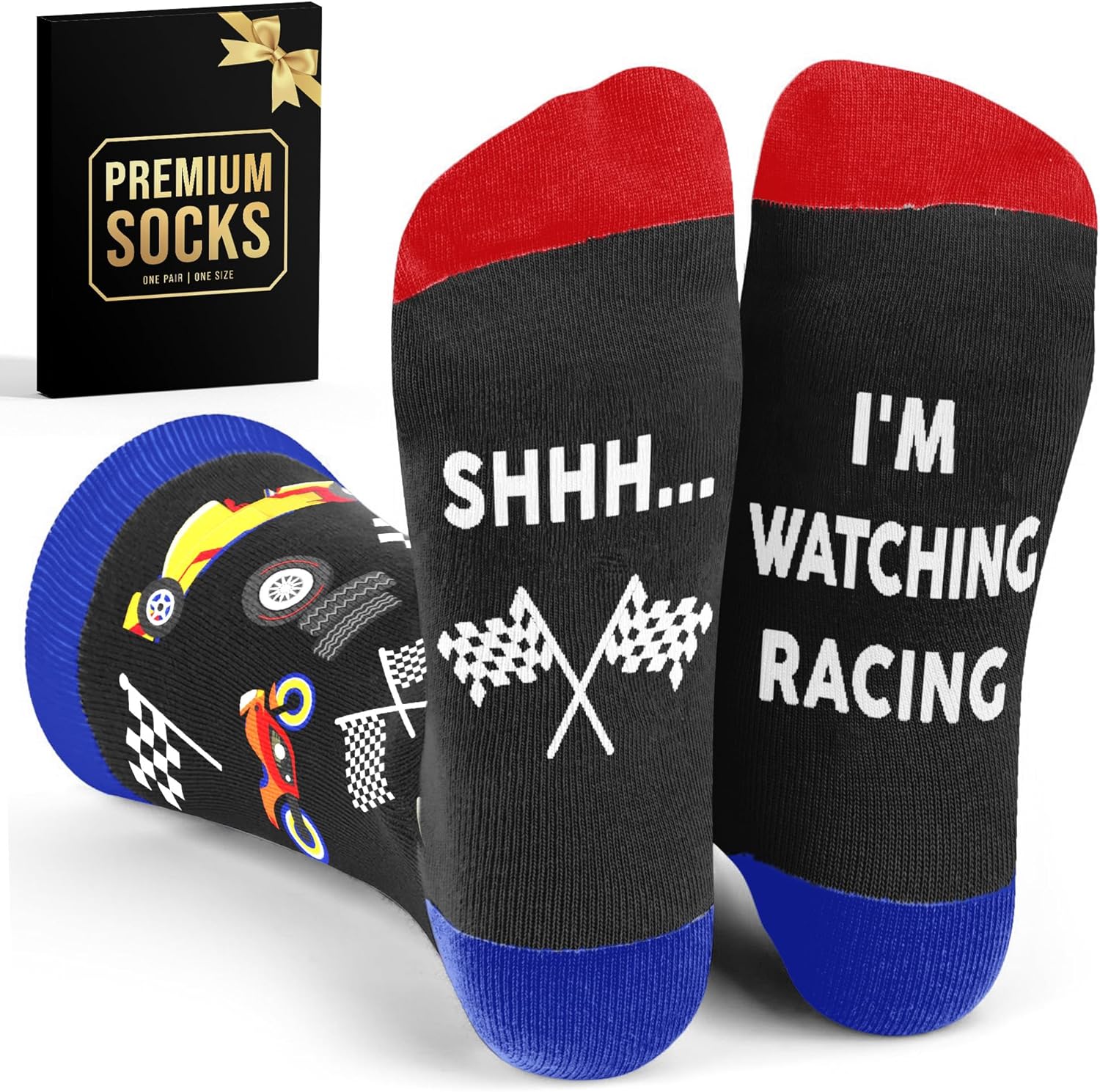 VICRAZY Racing Car, Sport Car Socks for Men, Women - Formula 1 Gifts, Racing Socks, Stocking Stuffers for Men, Women