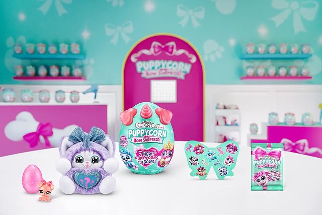 Foto 7 de 7 de Rainbocorns Puppycorn Bow Surprise, Puppycorn Series 3, Pinky The Chihuahua - Peluche Coleccionable
