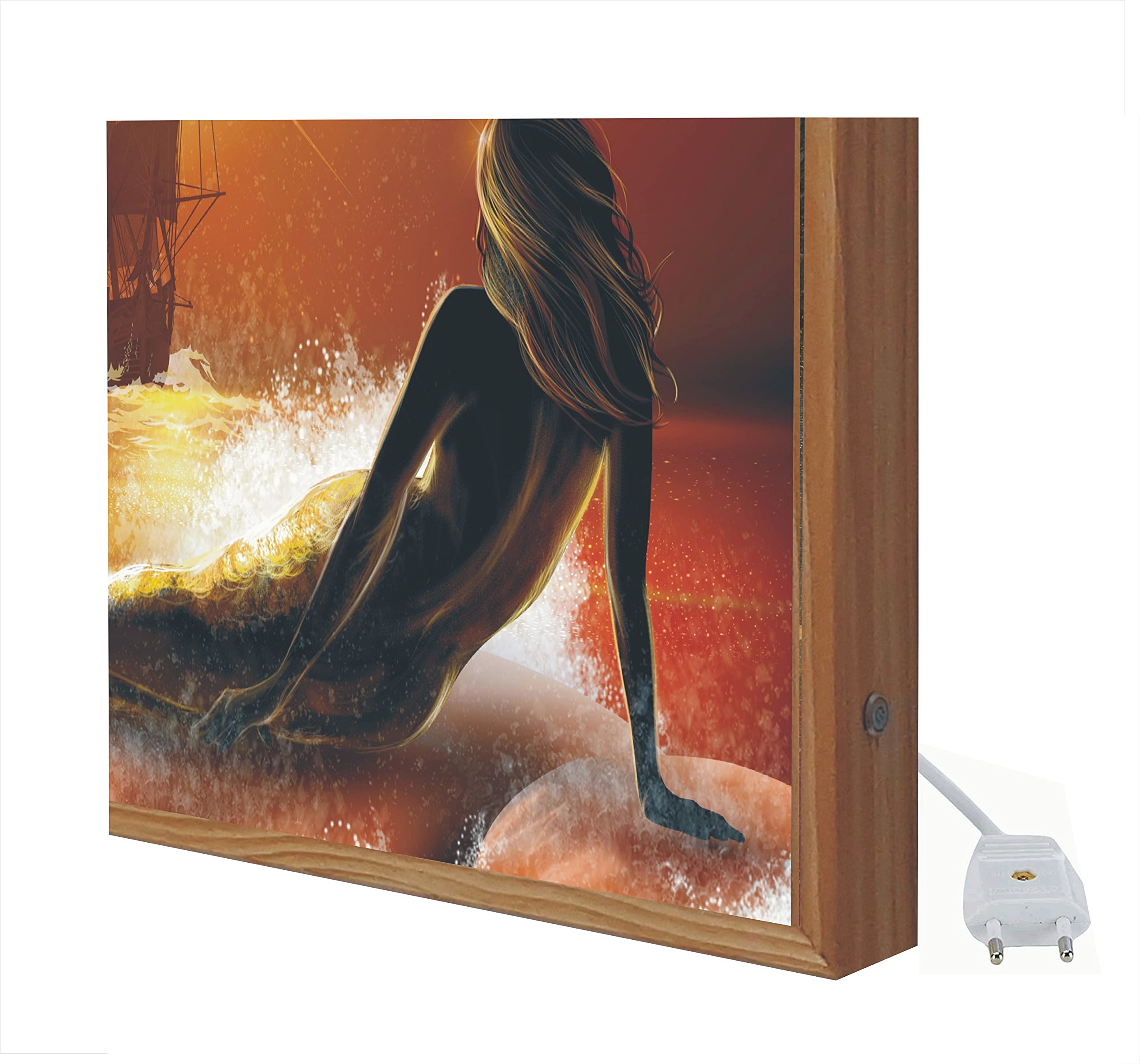 Cartel Vintage Iluminado con Luz Leds Sirena