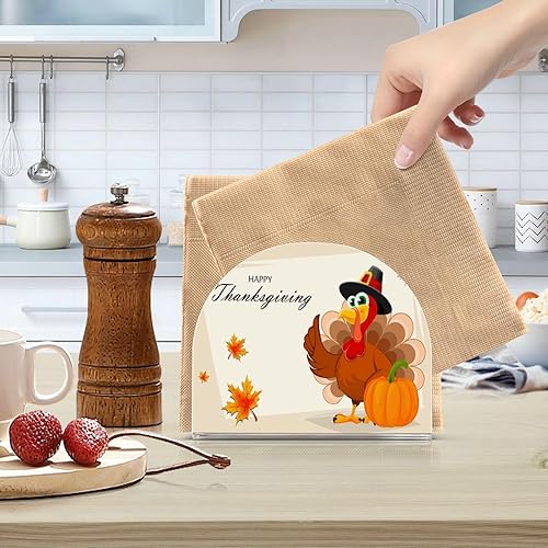Miniatura 6 de Qilmy Servilletero de calabaza de pavo de Acción de Gracias para mesas, servilleteros para cocina, servilleteros de mesa, servilleteros de cóctel,