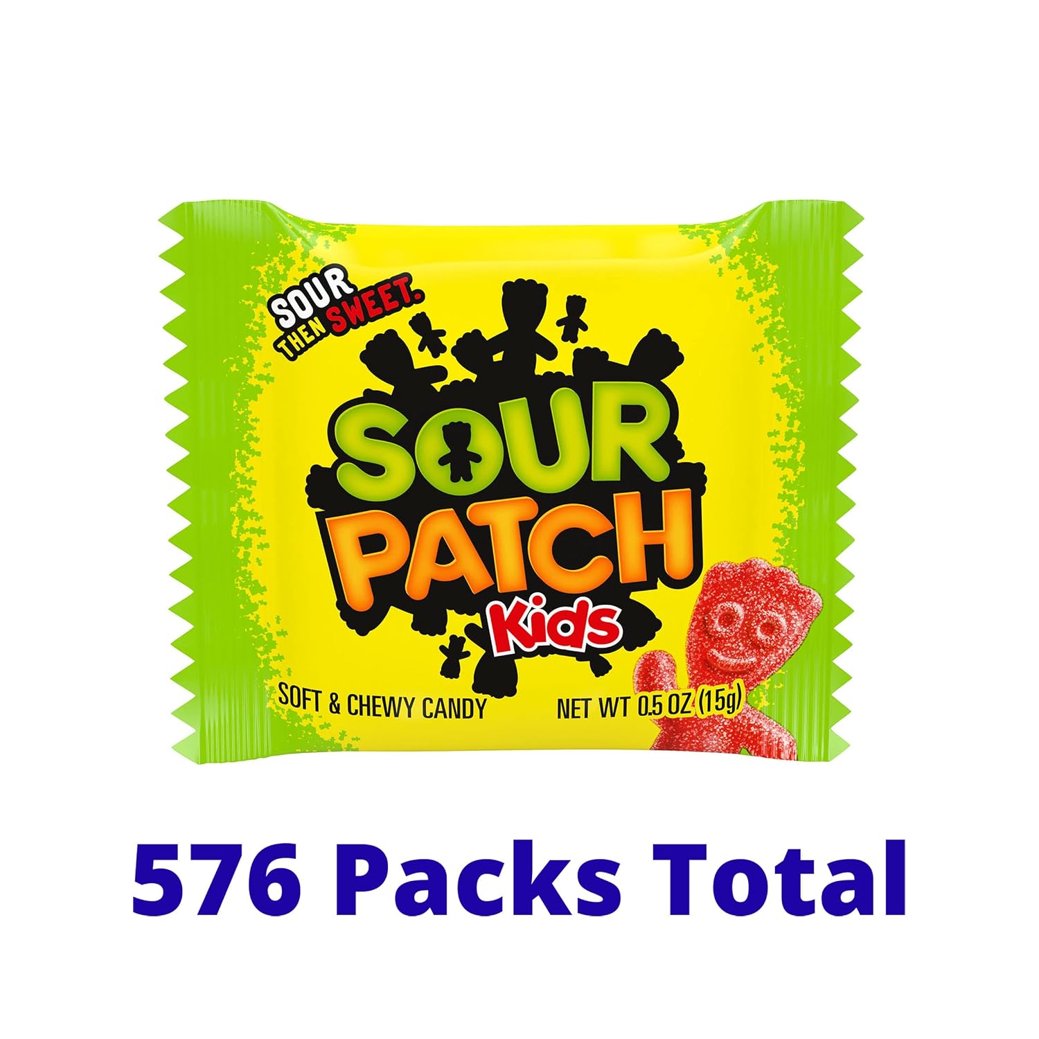 Sour Patch (SOUDM) Kids Soft & Chewy, 576 Snack Pack, Assorted, 1 Count (Pack of 24)