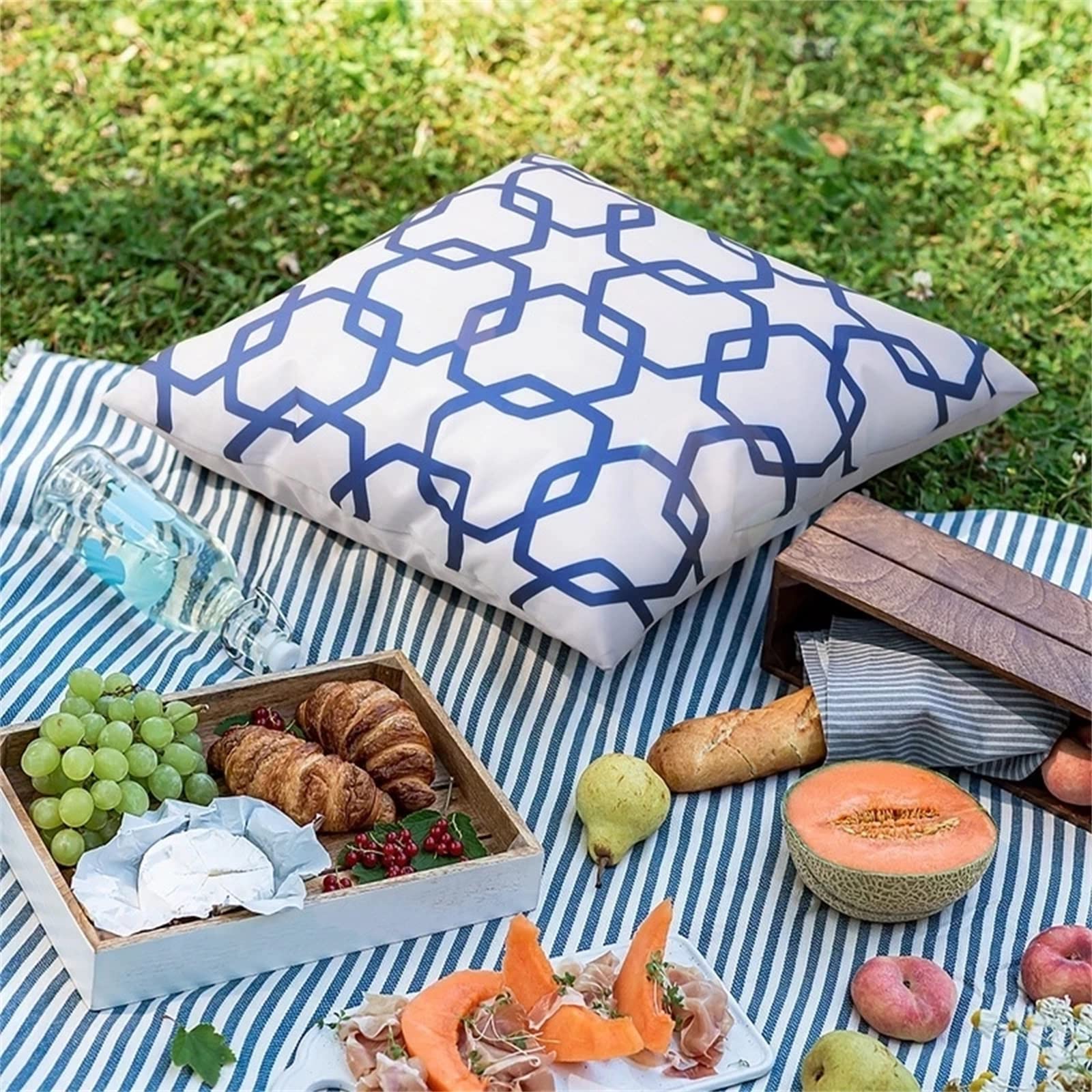 Dekoracyjne dwustronne poszewki na poduszki wodoodporne pawie pióro poszewka na poduszkę 55 x 55 cm bawełniana poszewka na poduszkę salon sofa ogród na zewnątrz patio na zewnątrz ławka dekoracja domu prezent na parapetówkę