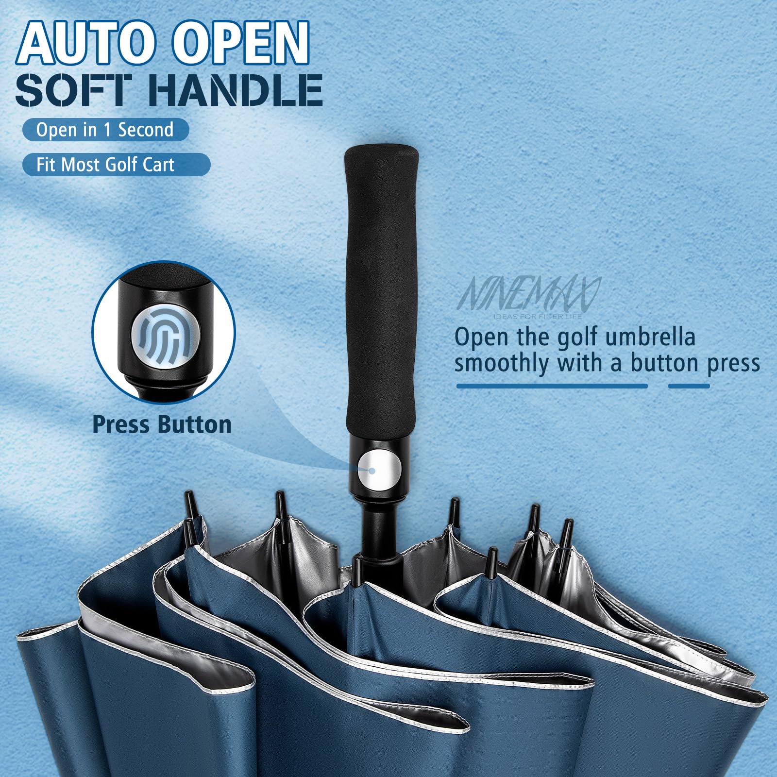 NINEMAX Sun Umbrella XL/XXL UV Protection Windproof Golf Umbrella