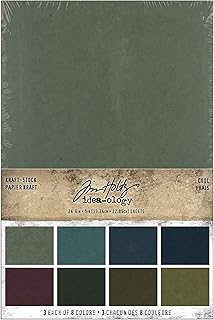 Tim Holtz Kraft-Stock Stack Craft and Hobby, Cool, 8 Colors/3 Each 24, (TH94110)