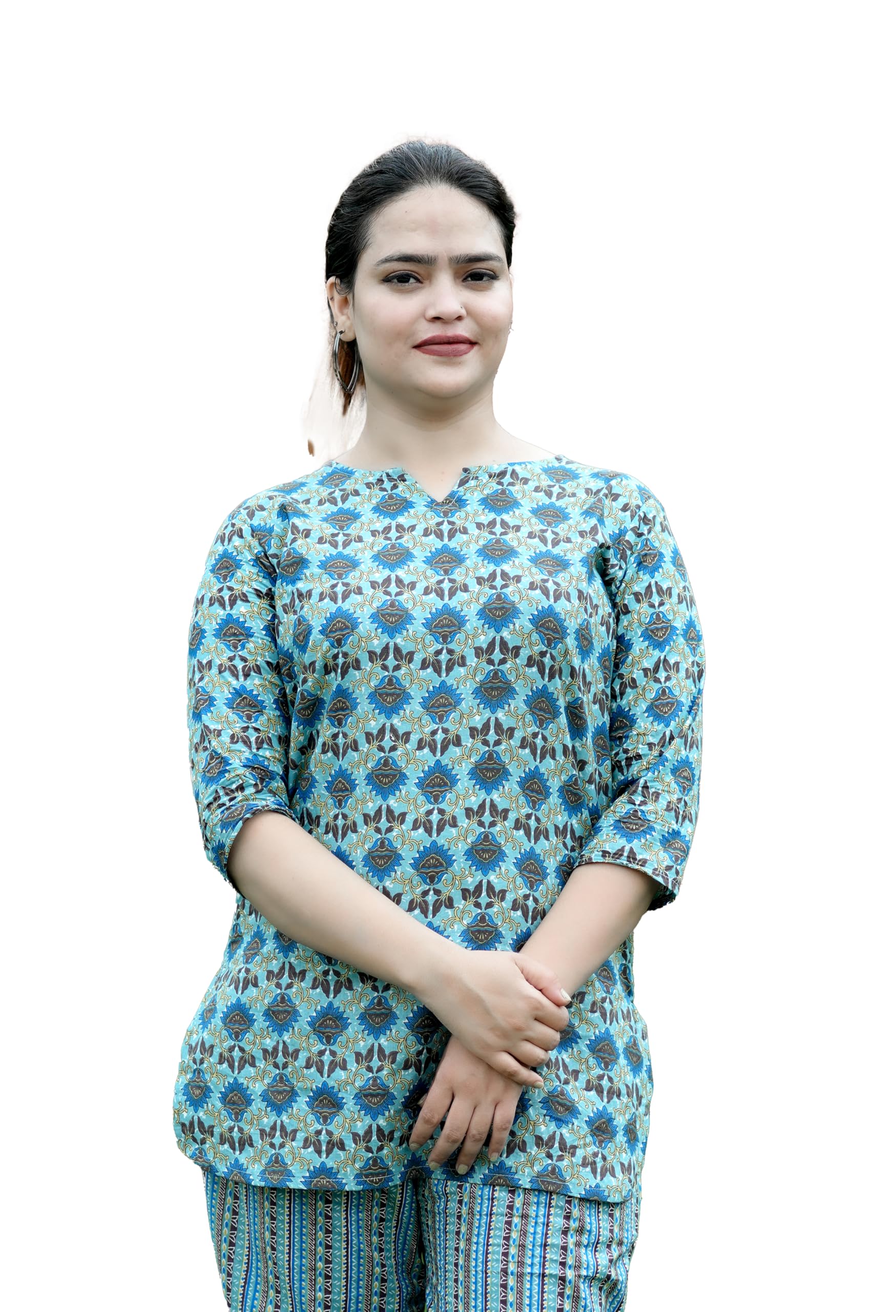 Women's Cotton Night Suit Set, Comfortable Pajama Set for Ladies, Summer Night Dress-picture-10