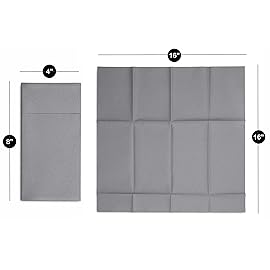 Disposable Linen-Feel Dinner Napkins with Built-in Flatware Pocket, 500-Pack GRAY Prefolded Cloth Like Paper Napkins For Dinner, Wedding Or Party [Silverware NOT Included]