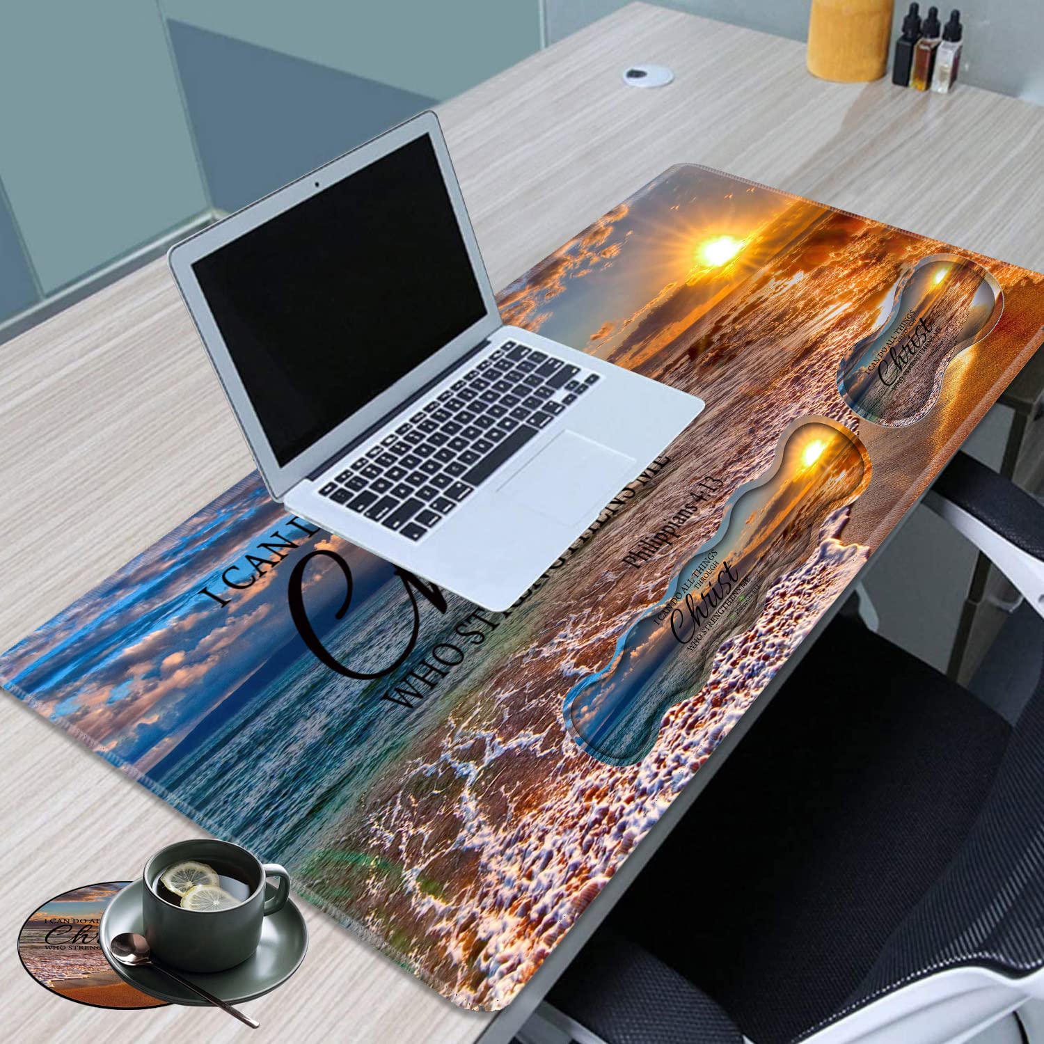 Chaos Coordinator Gaming Mouse Pad Set - Extra Large Desk Mat With Keyboard Wrist Rest, Mouse Wrist Pad & Coaster | Ergonomic Office & Gaming Setup