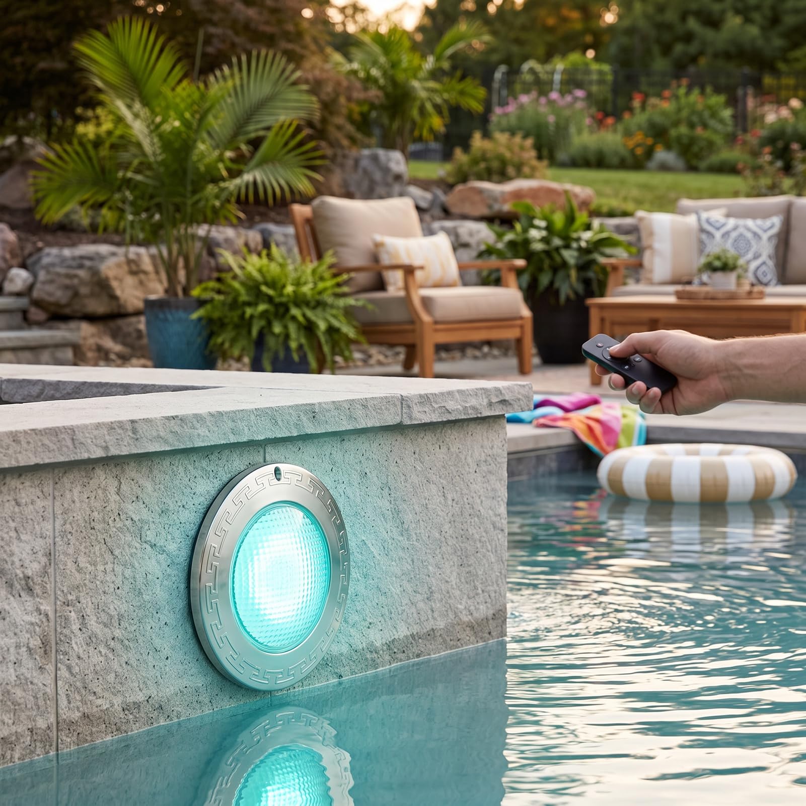 Tnfeeon 18W 12V Acero Inoxidable LED Luz de Piscina Sumergible, IP68