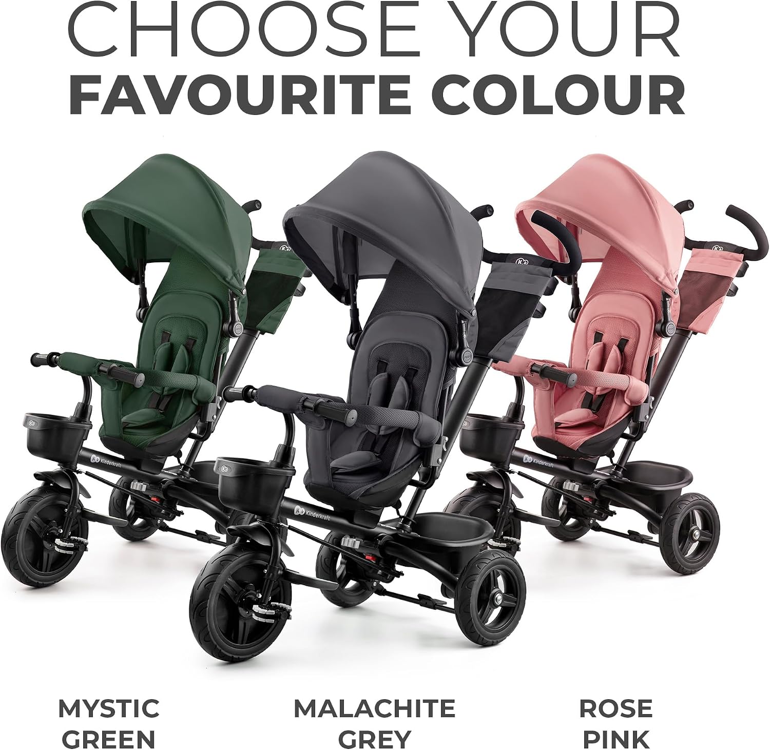 Kinderkraft Aveo 2 PRO ピンク Babyjoy 4-in-1 Baby Tricycle Toddler 
