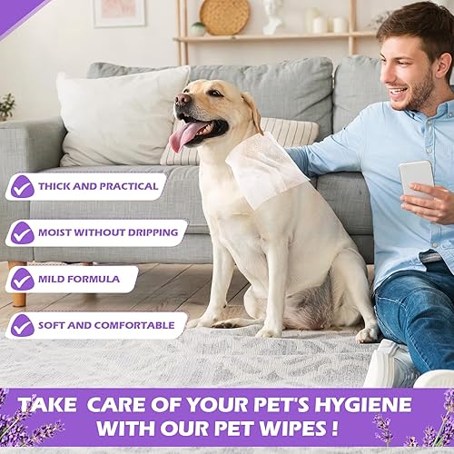 Vista 11 de Treela 10 paquetes de 800 toallitas para perros, toallitas para mascotas, suministros de aseo para patas, glúteos, orejas, piel, ojos, limpieza