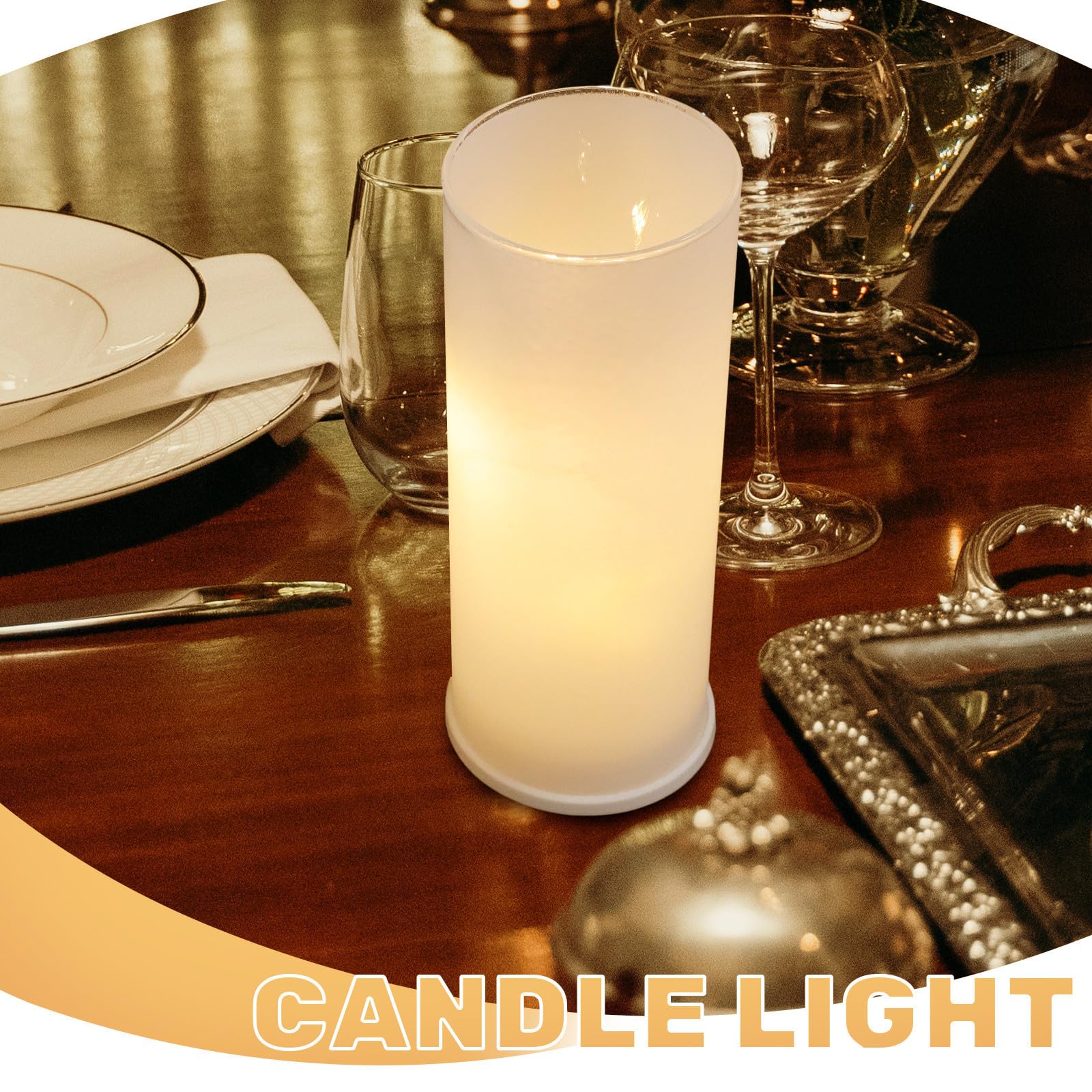LABRIMP 3 Piezas Velas a Pilas LED Decorativas de Vidrio Blanco sin Goteo para Centro de Mesa en Cenas y Decoración Interior de Hogar